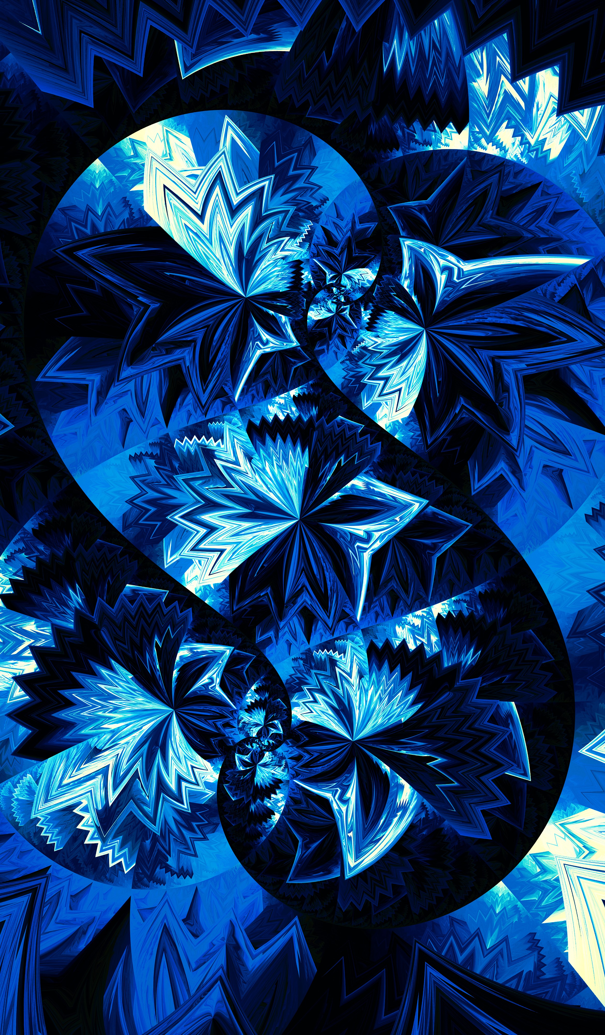 abstract, dark, blue, fractal Intricate HD Android Wallpapers