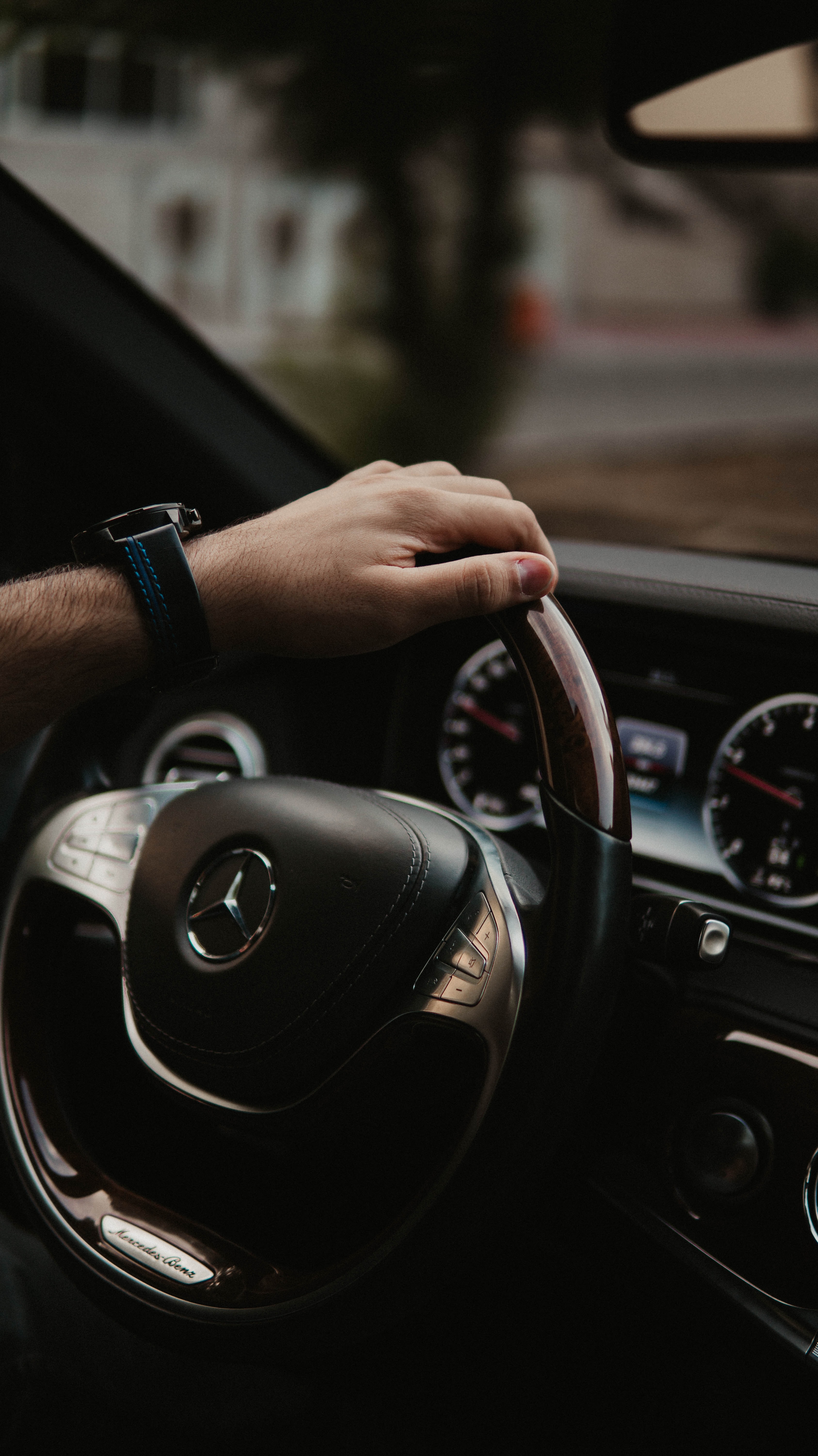 steering wheel, mercedes-benz, cars, hand, rudder, salon