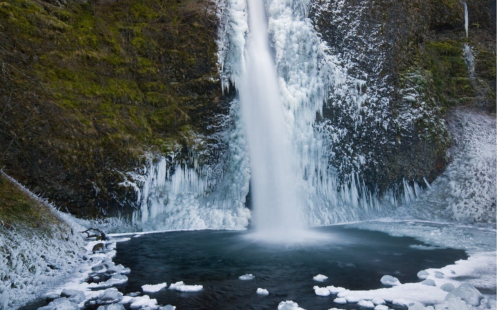 Laden Sie das Natur, Eis, Wasserfall, Moss, Moos, Kalt-Bild kostenlos auf Ihren PC-Desktop herunter
