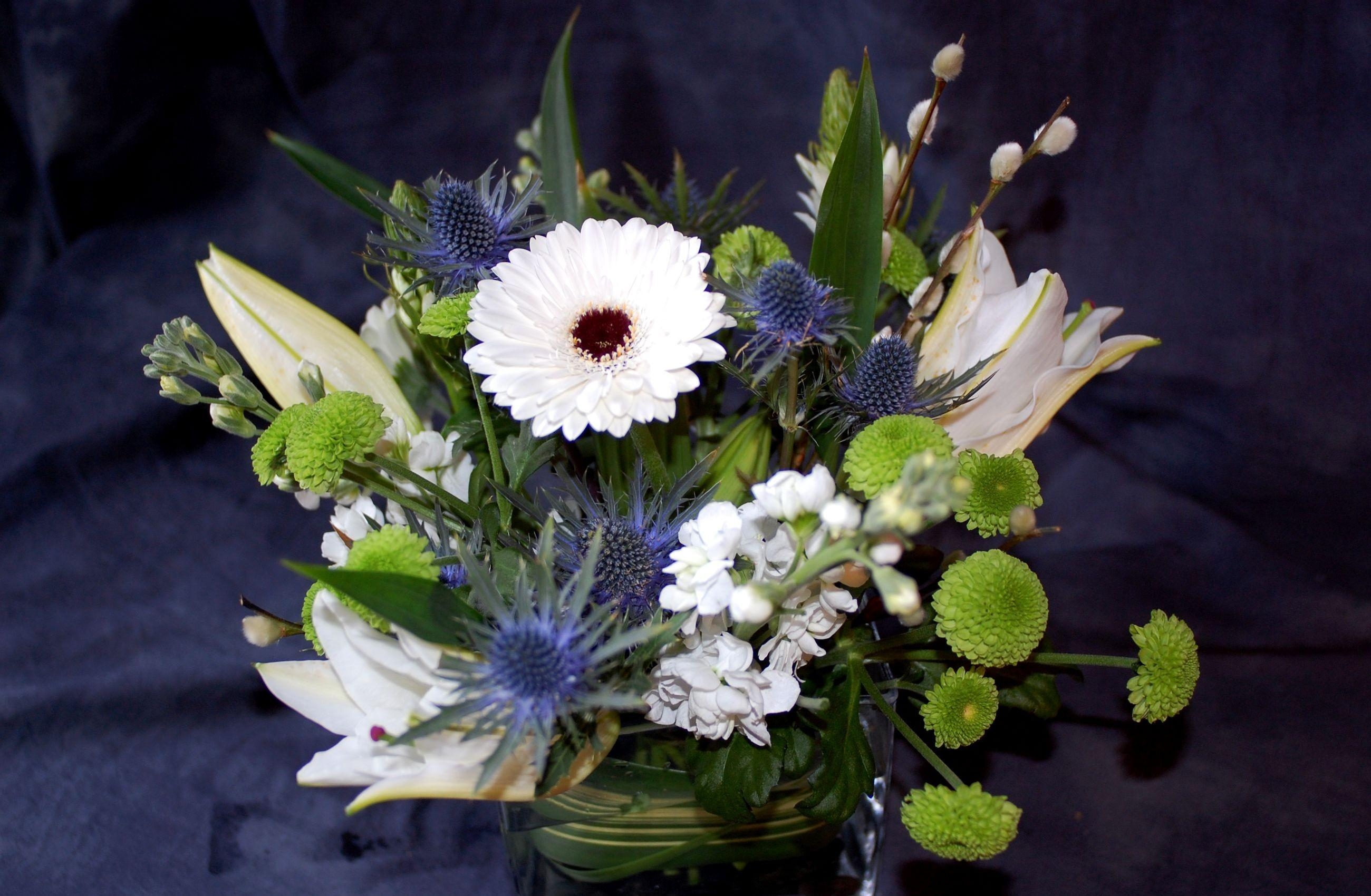High Definition wallpaper flowers, levkoy, gerbera, bouquet