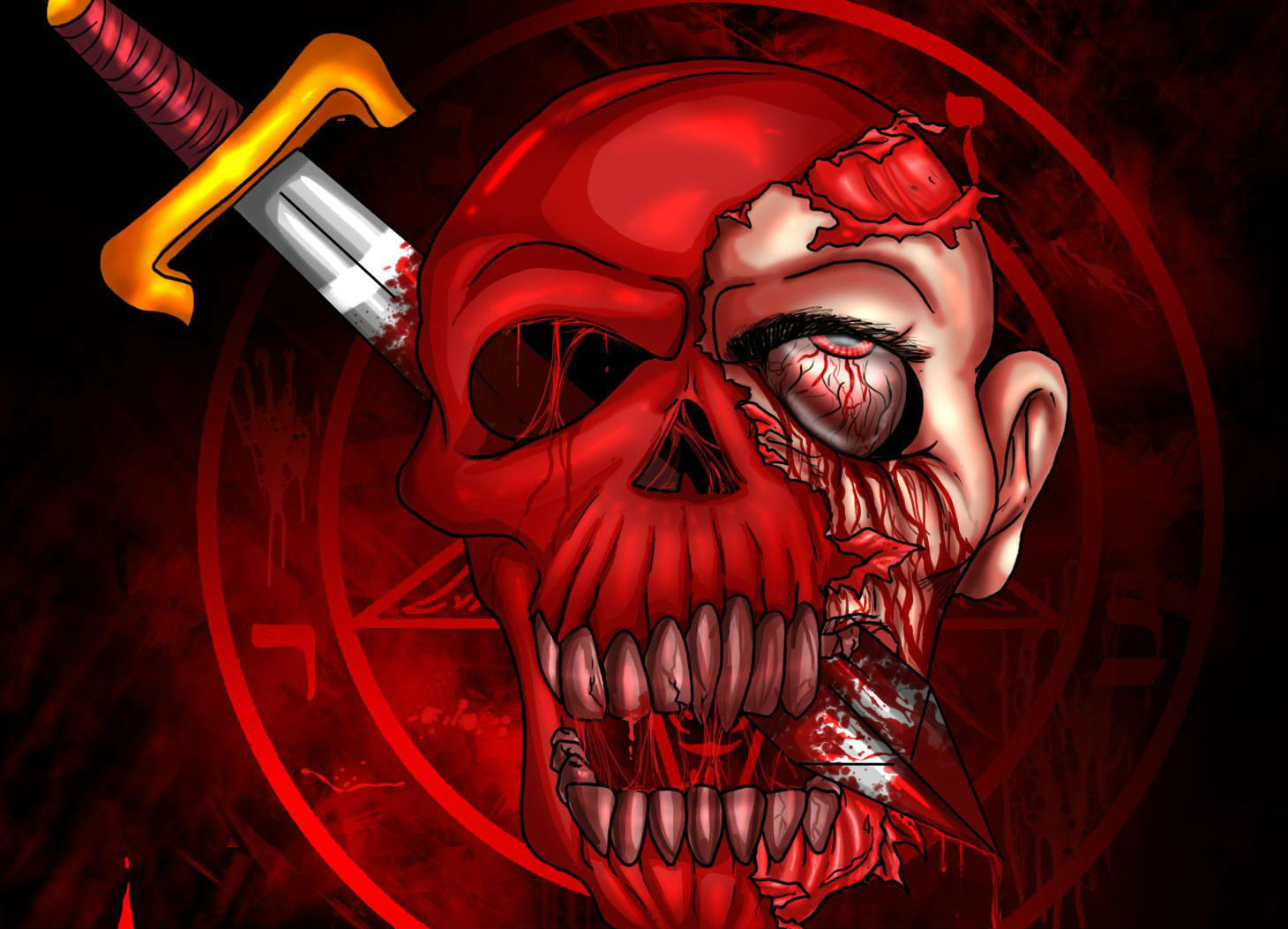 Download mobile wallpaper Weapon, Dark, Skull, Occult for free.