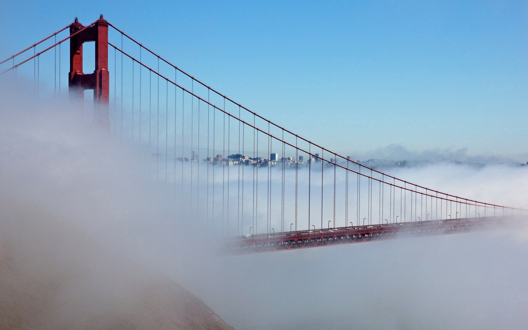Free Images cities, california, fog, bridge San Francisco