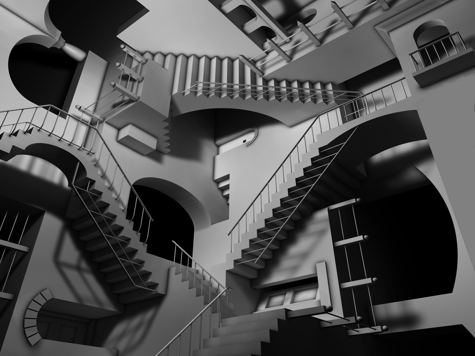stairs, digital art, artistic