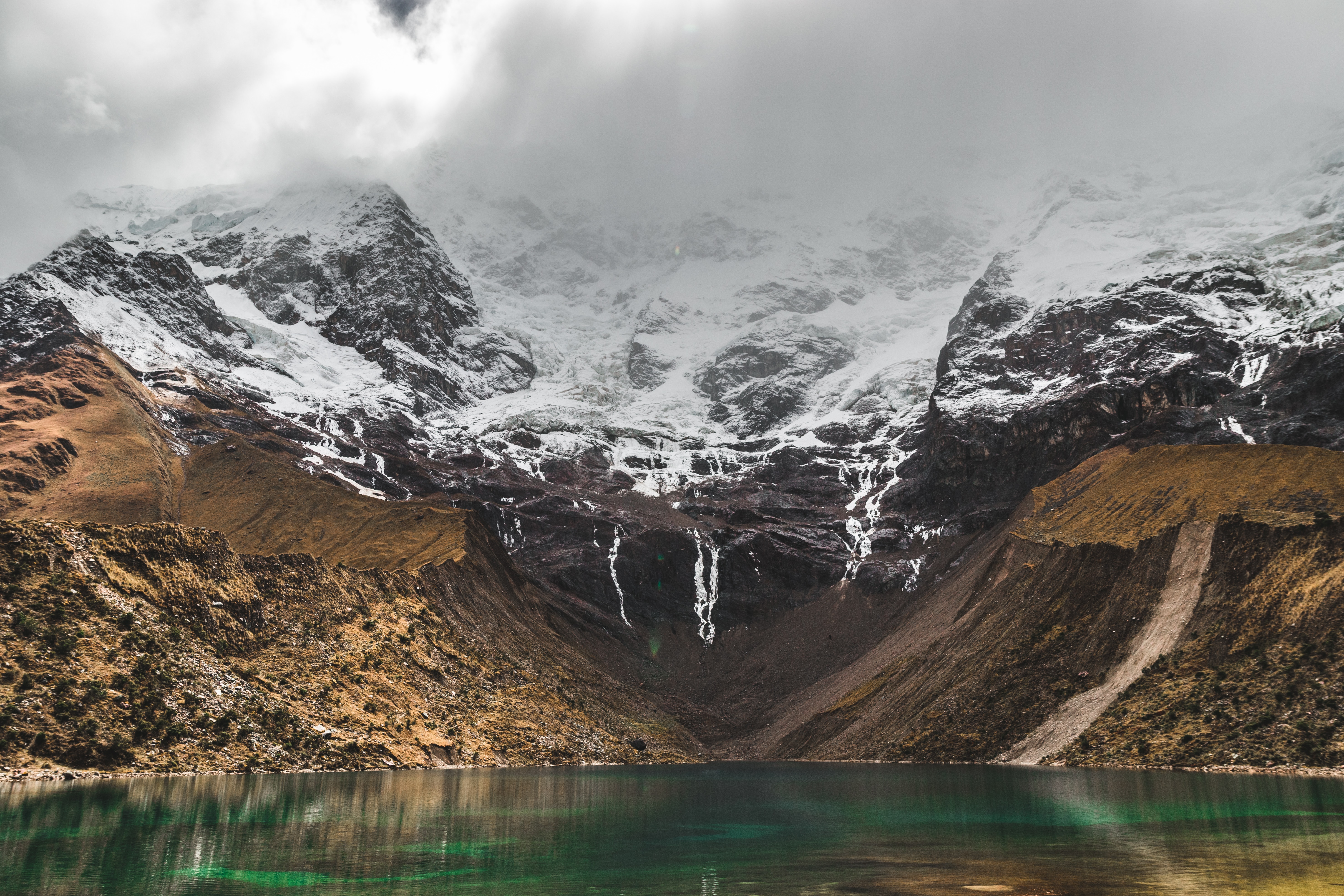 145614 免費下載壁紙 雪, 景观, 性质, 水, 山, 湖, 湖景 屏保和圖片