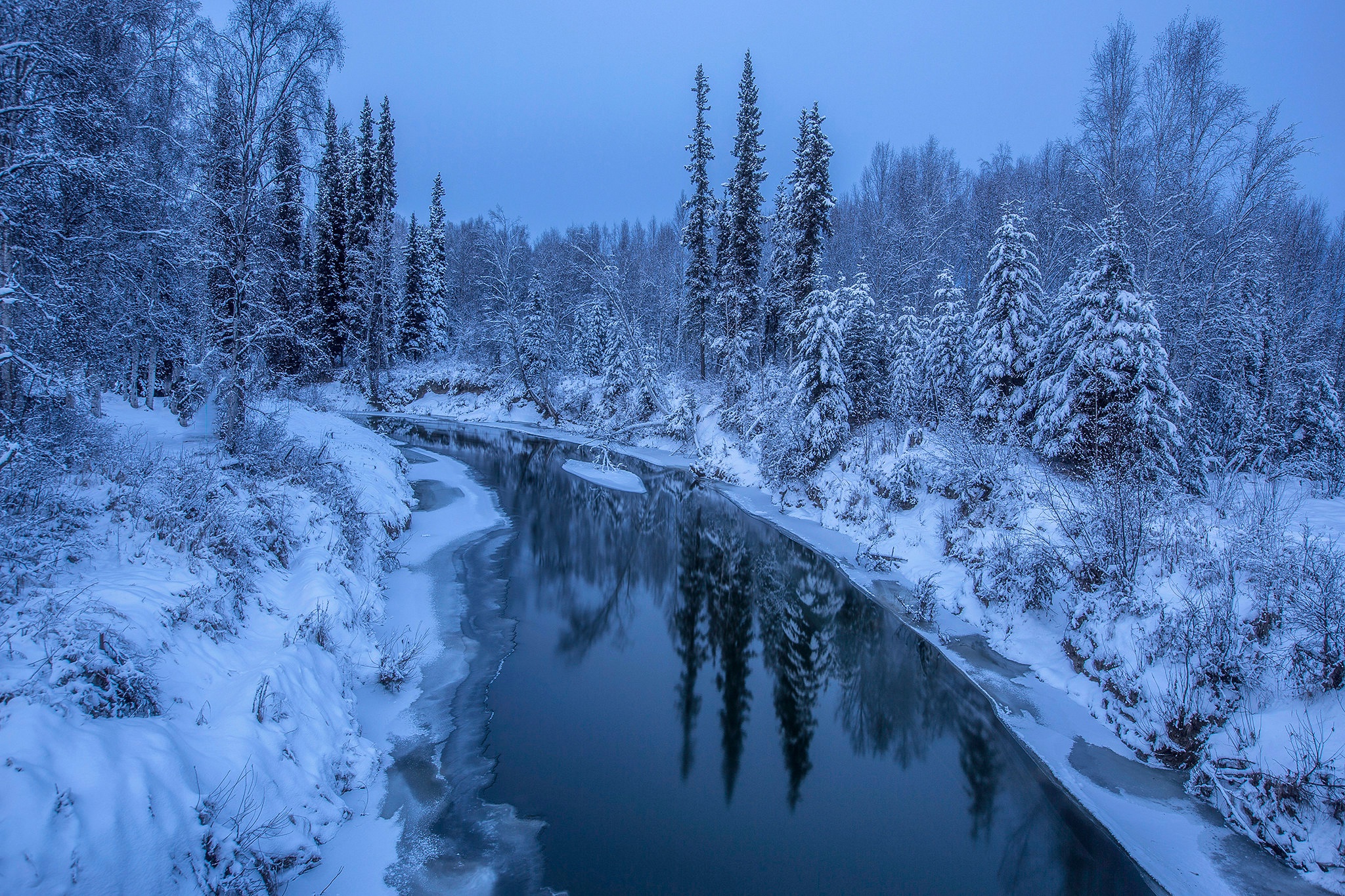 Природа Аляски зимой