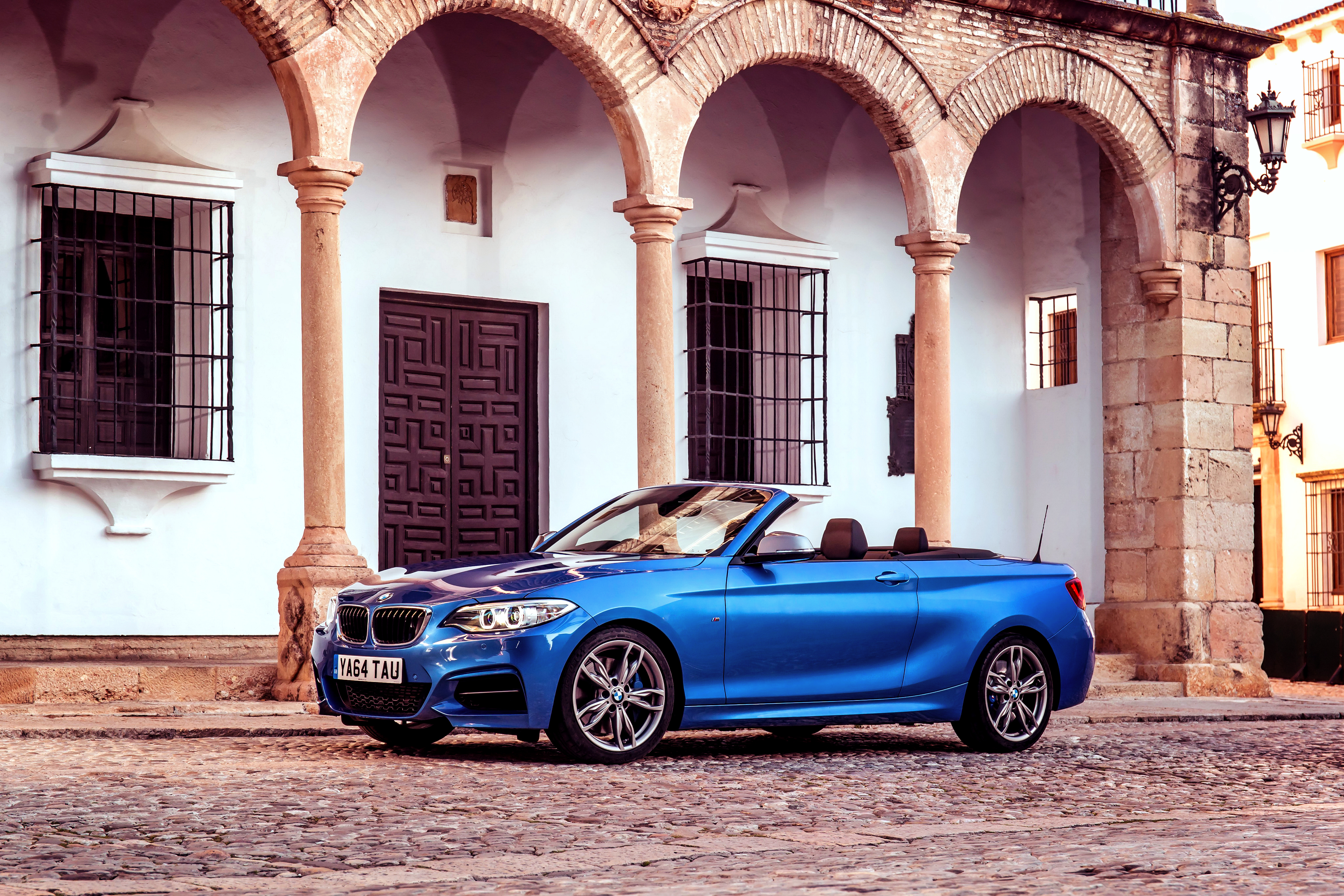 113205 Screensavers and Wallpapers Cabriolet for phone. Download bmw, cars, blue, side view, cabriolet, uk-spec, m235i, f23 pictures for free