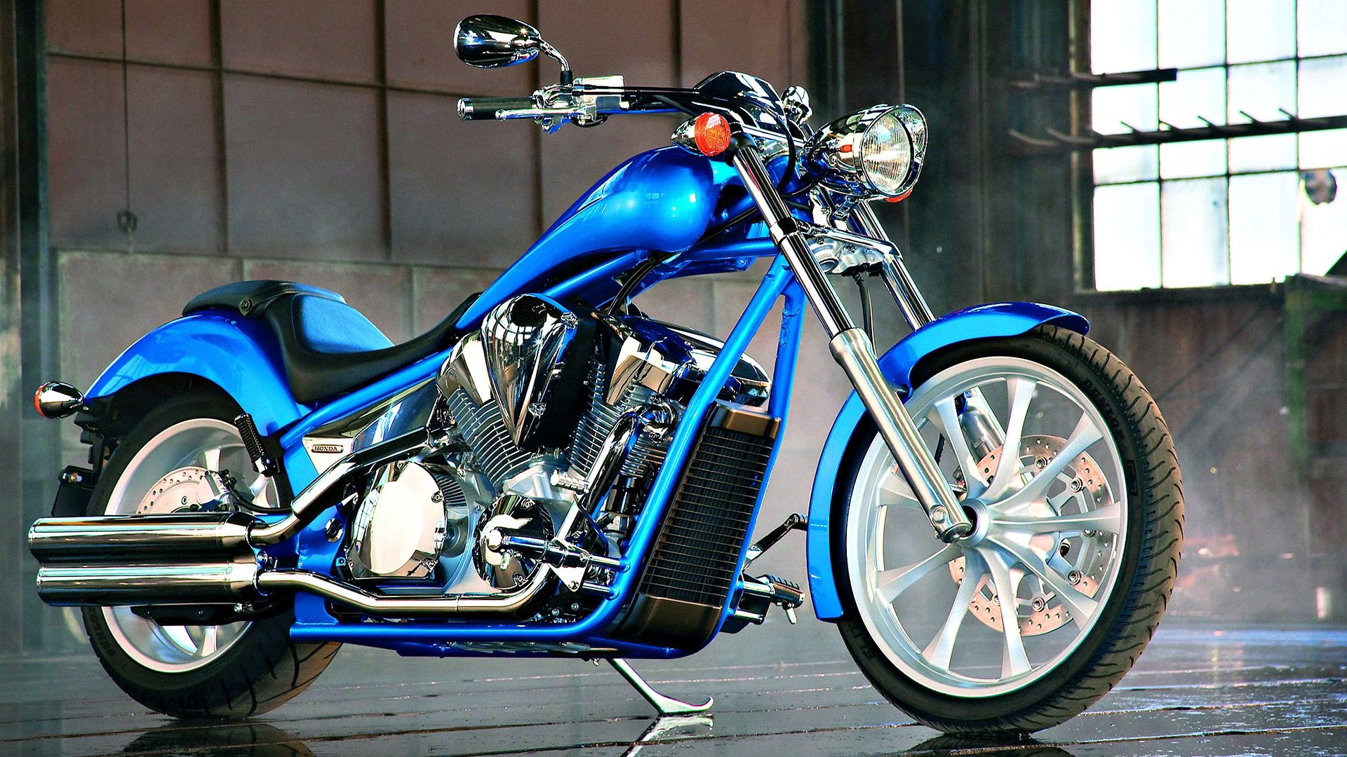 motorcycles, motorbike, motobike, blue 3d Wallpaper