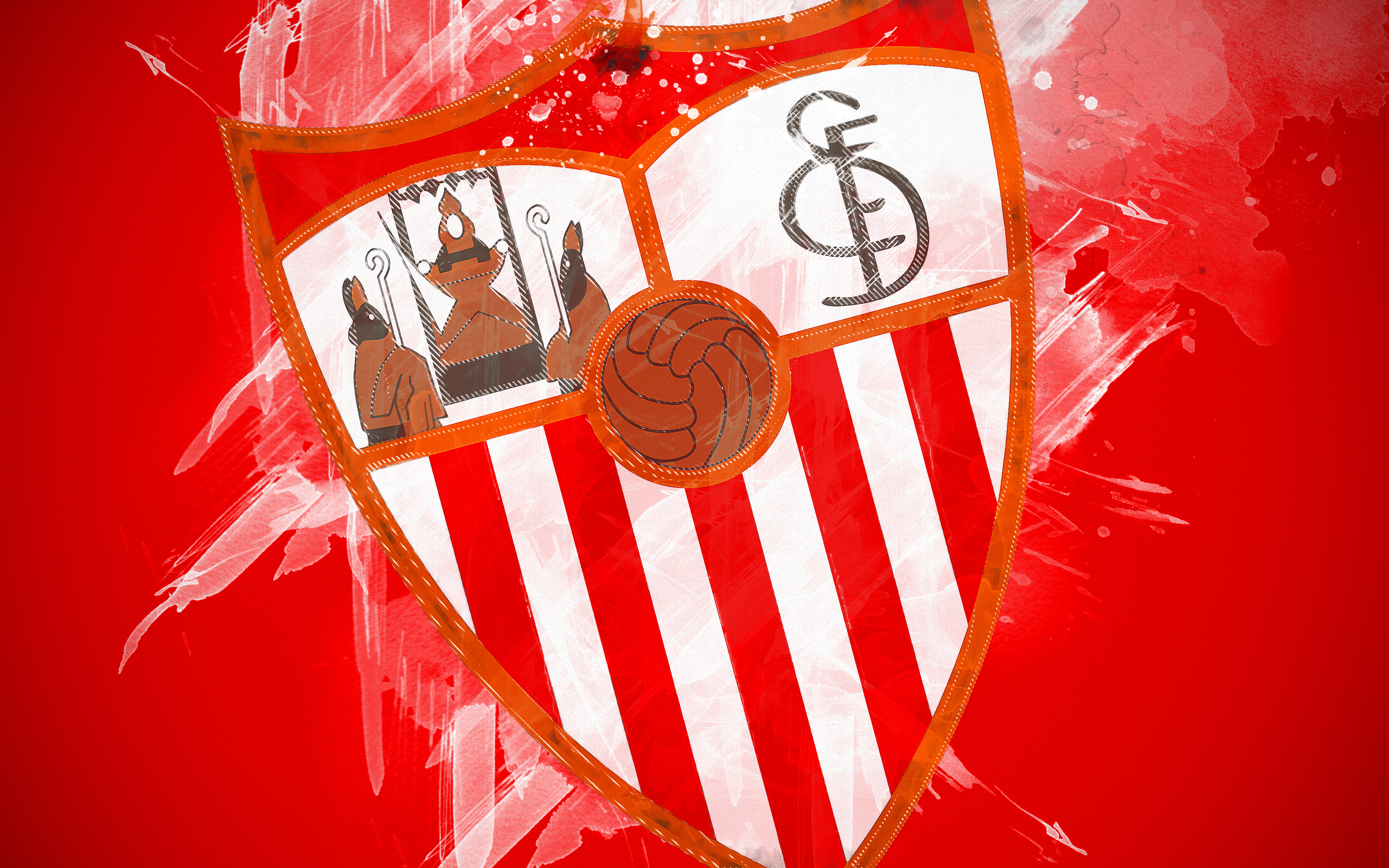 32k Wallpaper Sports logo, soccer, emblem, sevilla fc