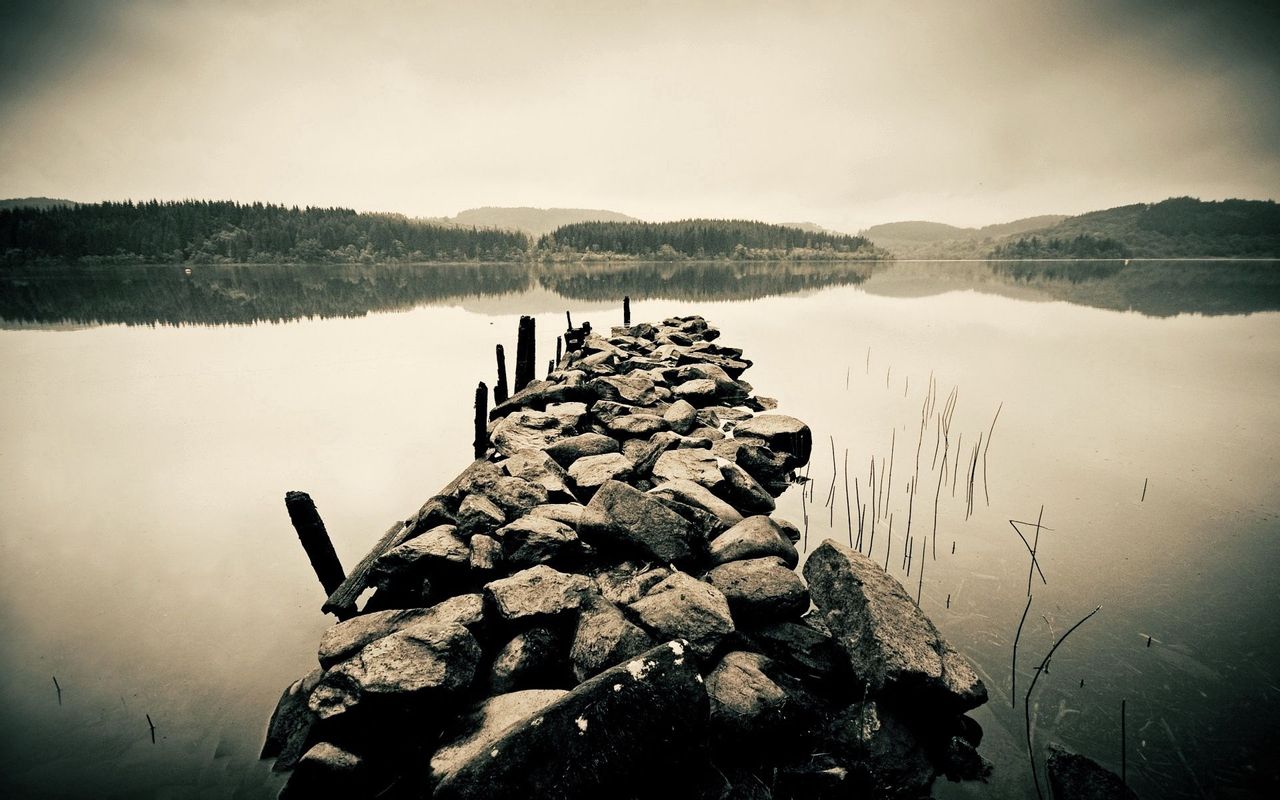 Download mobile wallpaper: Nature, Water, Stones, Pier ...