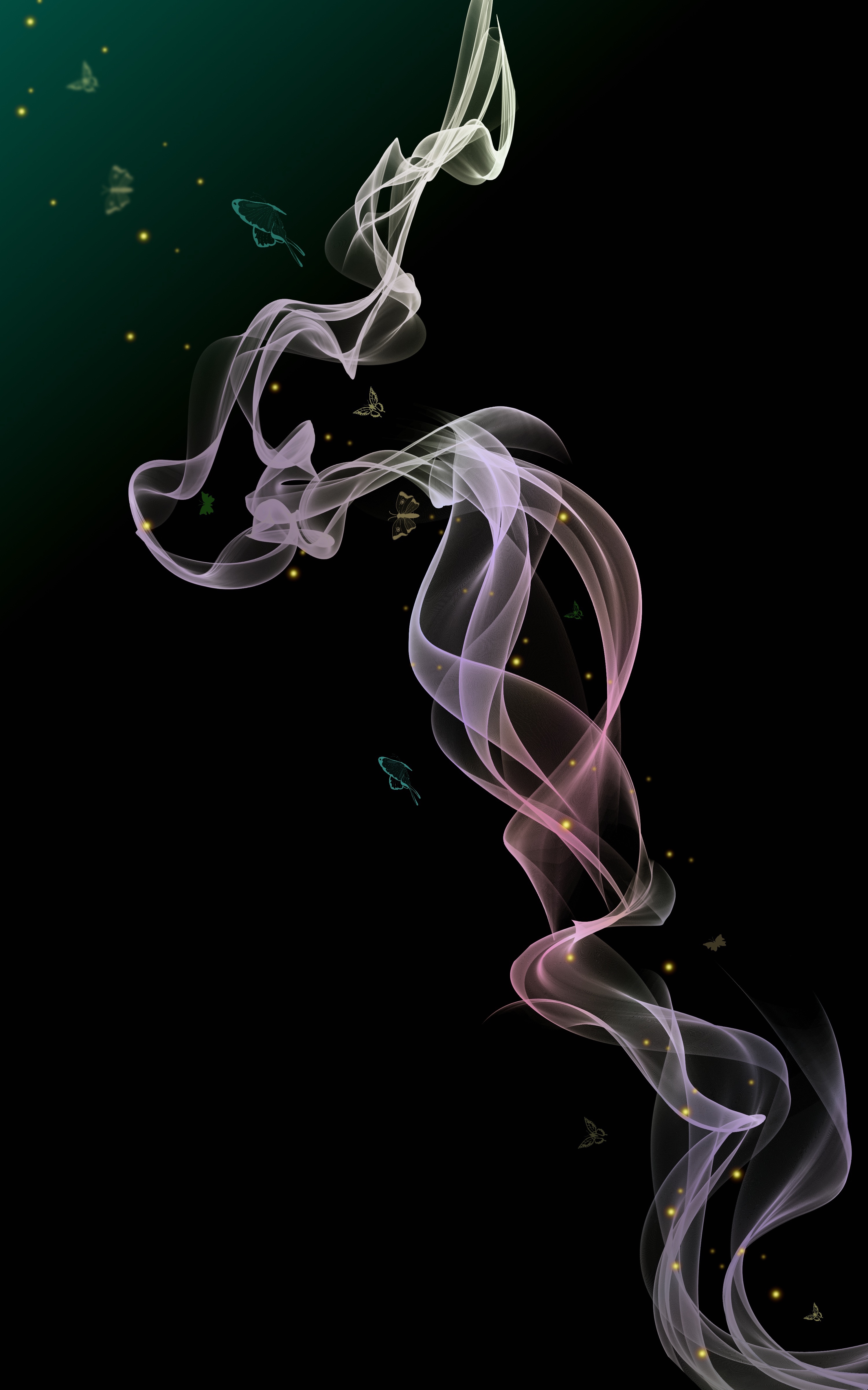 Ultra HD 4K wavy, abstract, smoke