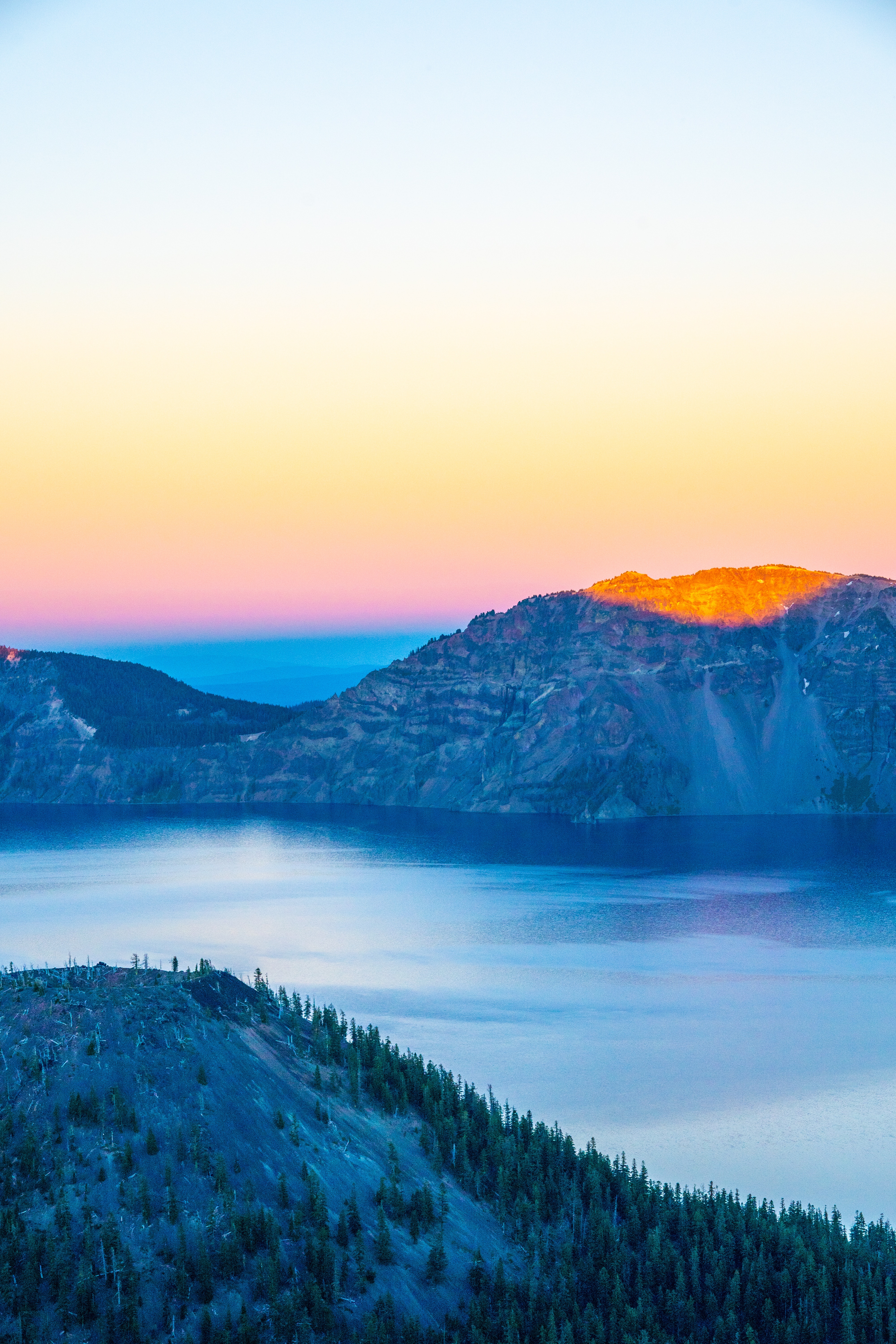 65678 Hintergrundbild herunterladen natur, sunset, mountains, usa, horizont, see, nationalpark, crater lake, kratersee - Bildschirmschoner und Bilder kostenlos