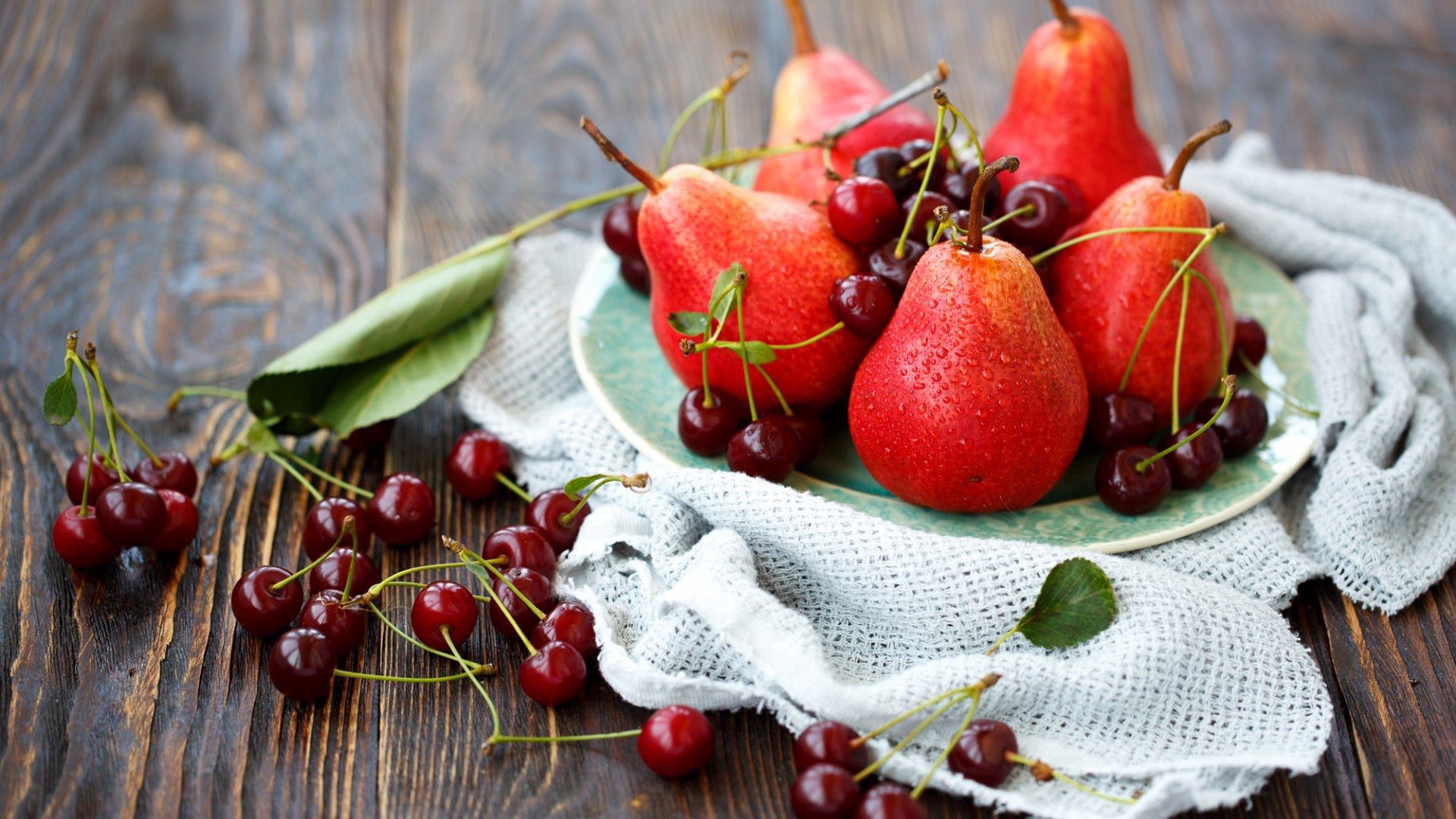 fruits, sweet cherry, food, pears, berries Aesthetic wallpaper