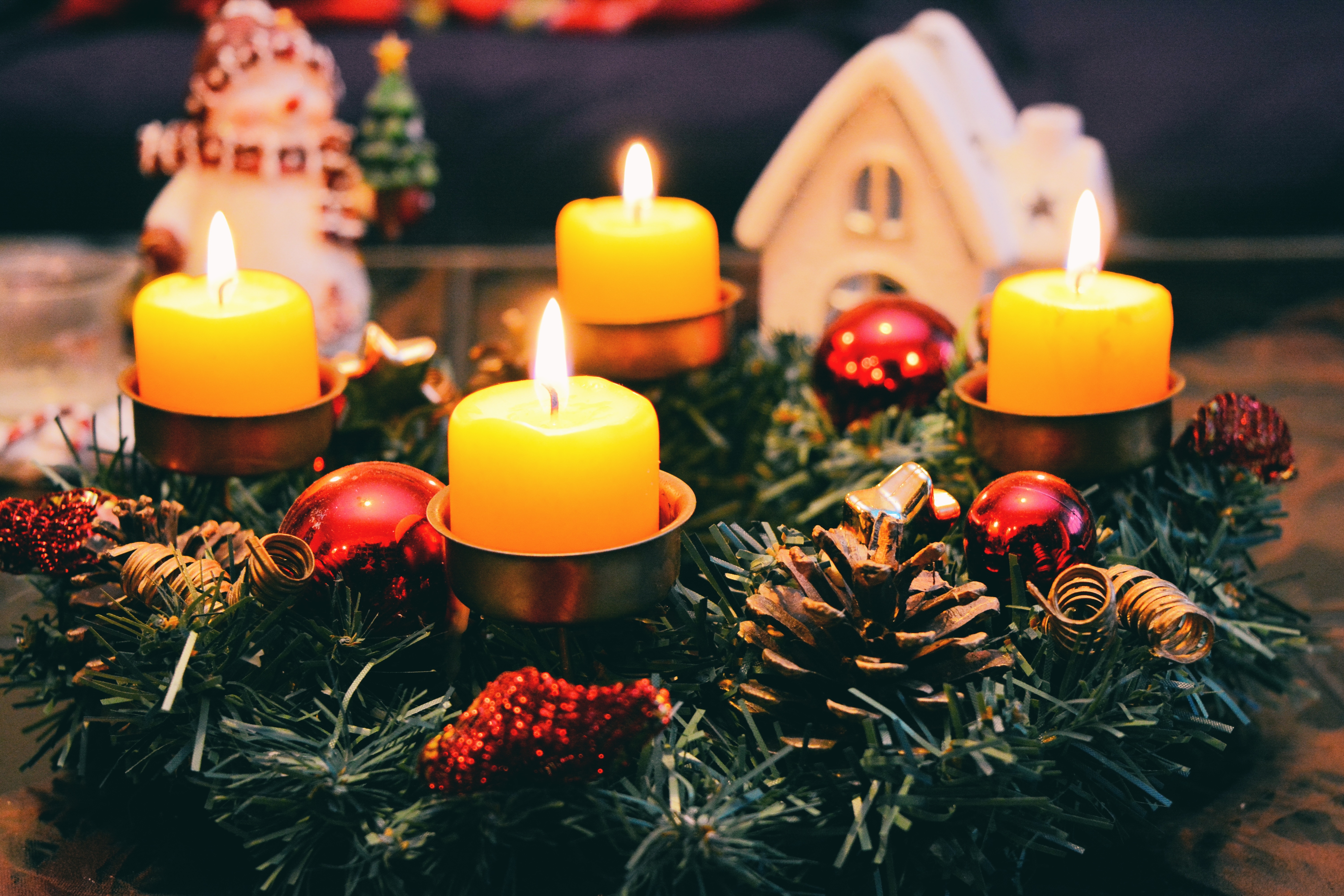 candle, holidays, christmas, spruce, fir, decoration