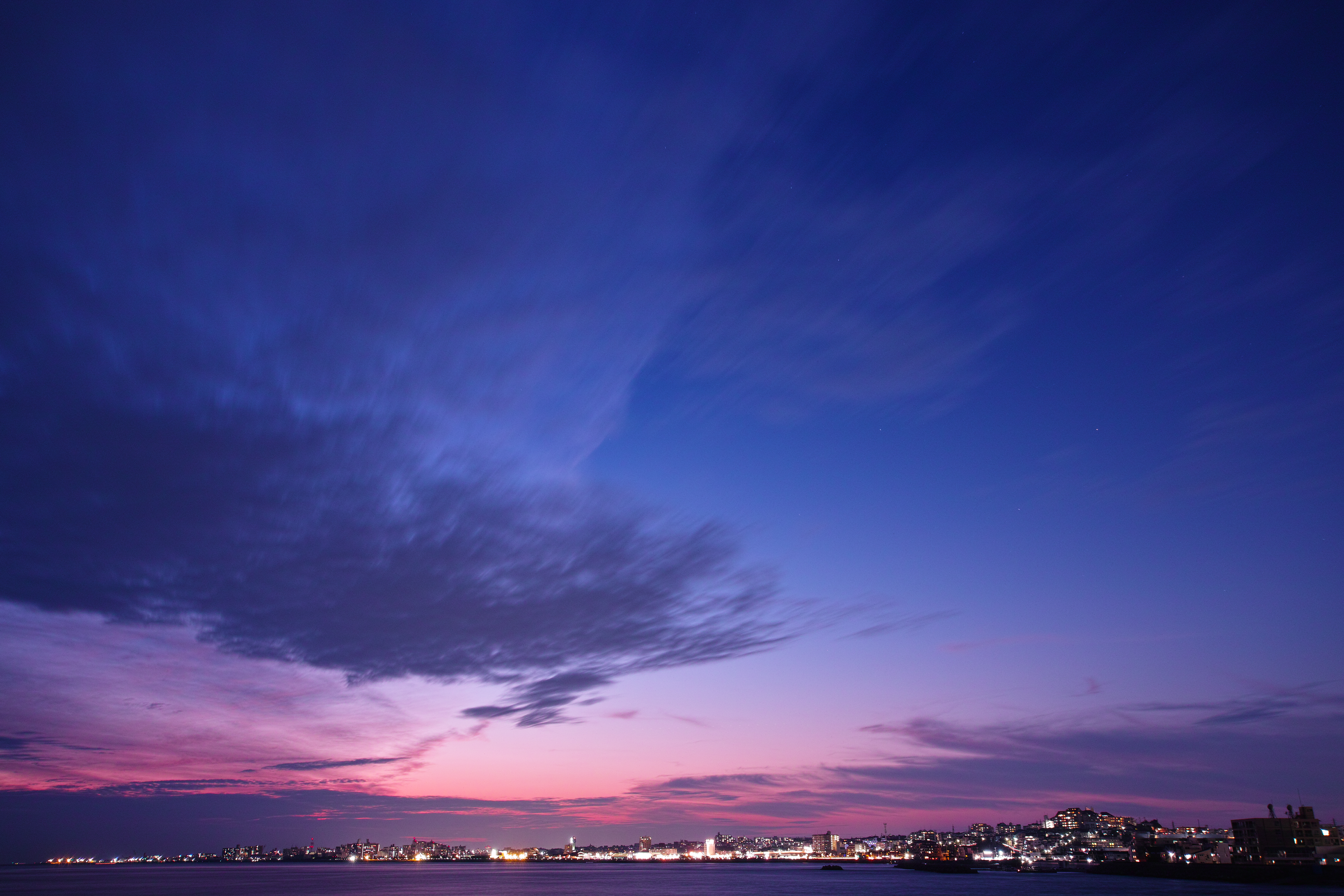 sunset, horizon, panorama, hyogo Cities HQ Background Wallpapers