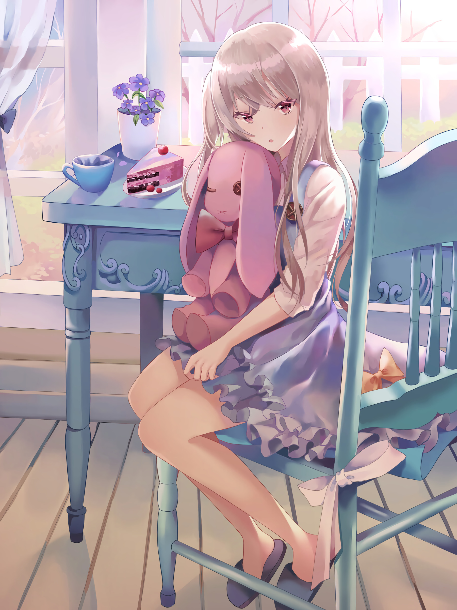 anime, girl, toy, cake, attire, outfit