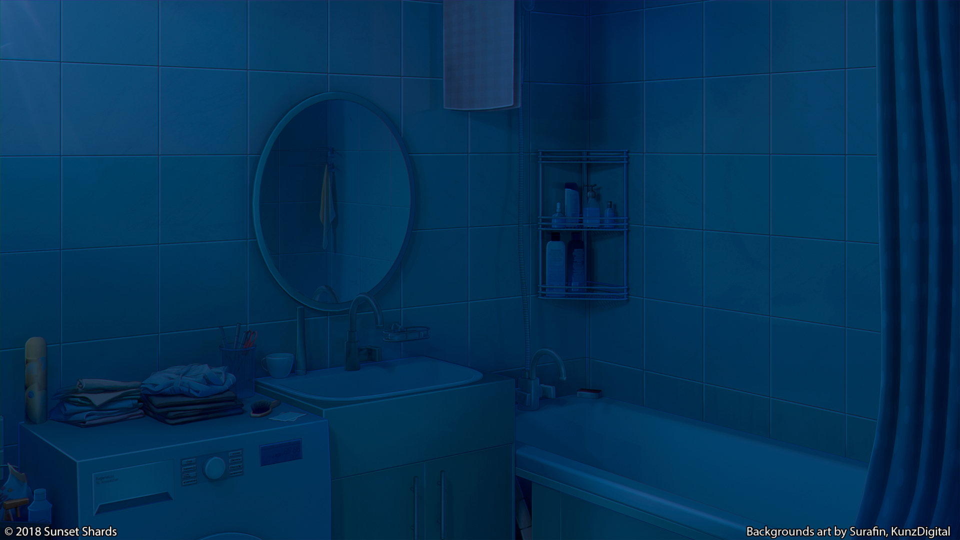 HD desktop wallpaper: Anime, Night, Room, Bathroom download free picture  #960334