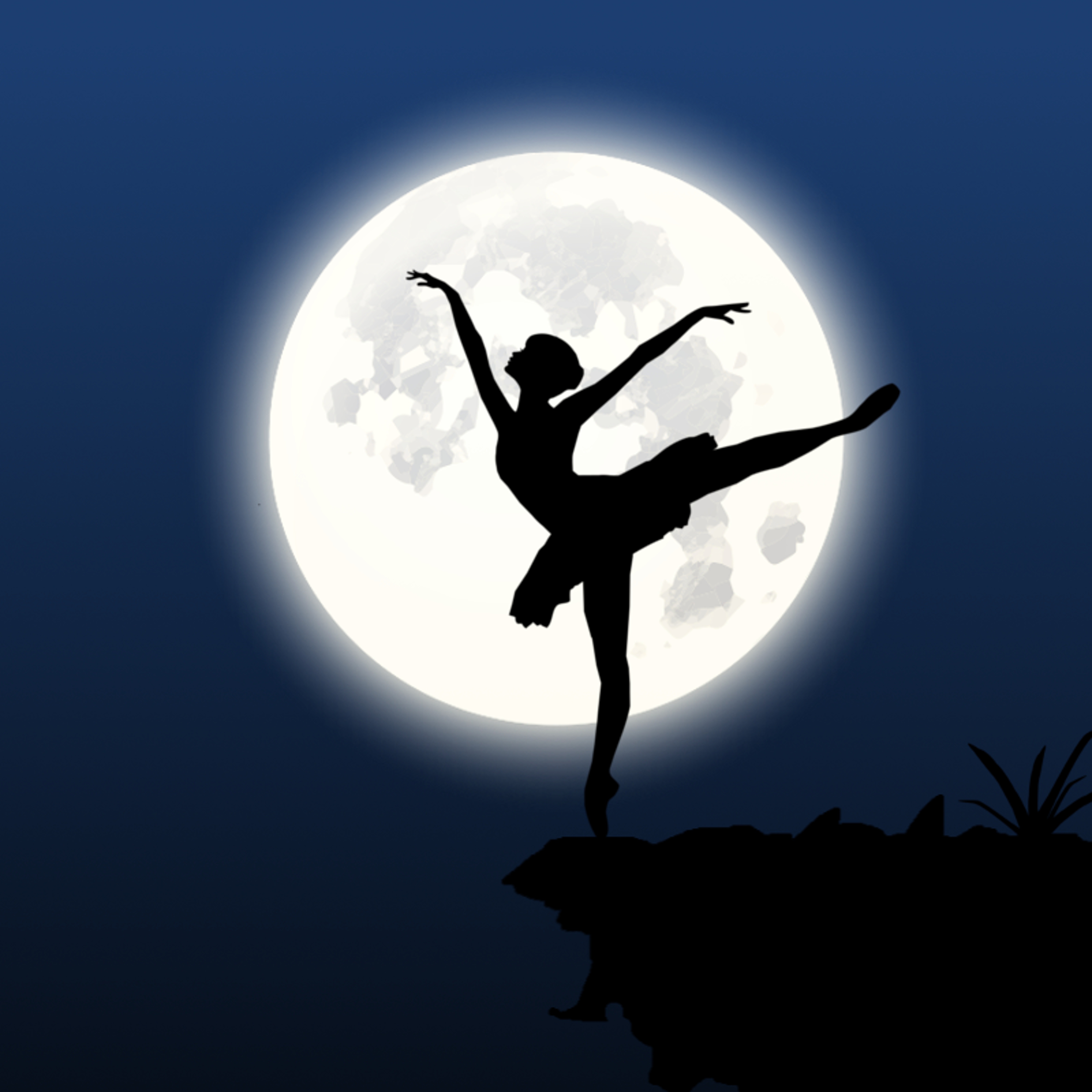 Download mobile wallpaper Moon, Miscellaneous, Dance, Silhouette, Miscellanea, Ballerina for free.