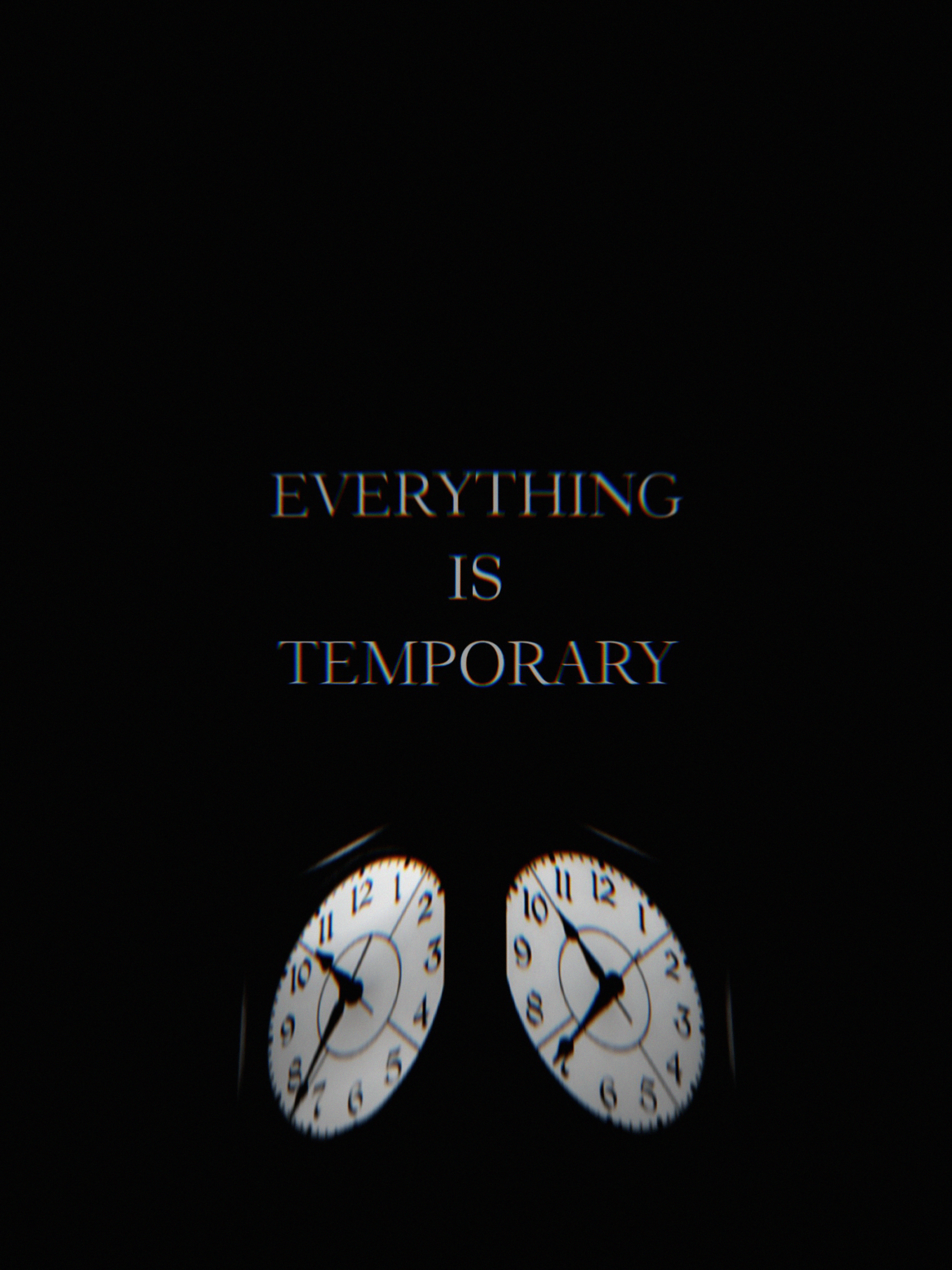 clock, words, life, glitch, time, it's time, temporary Phone Background