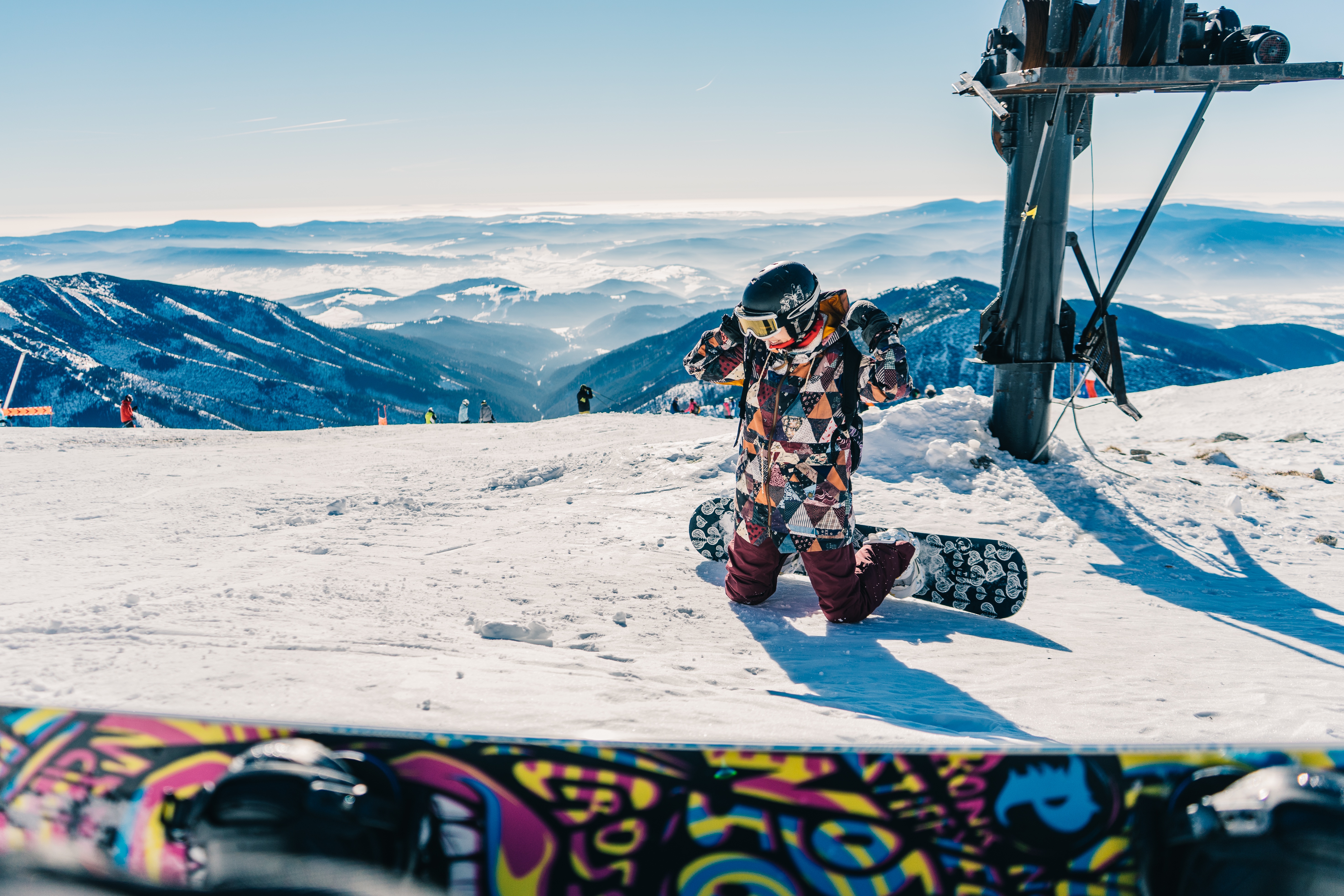 72002 Hintergrundbild herunterladen sport, mountains, schnee, snowboard, snowboarder - Bildschirmschoner und Bilder kostenlos