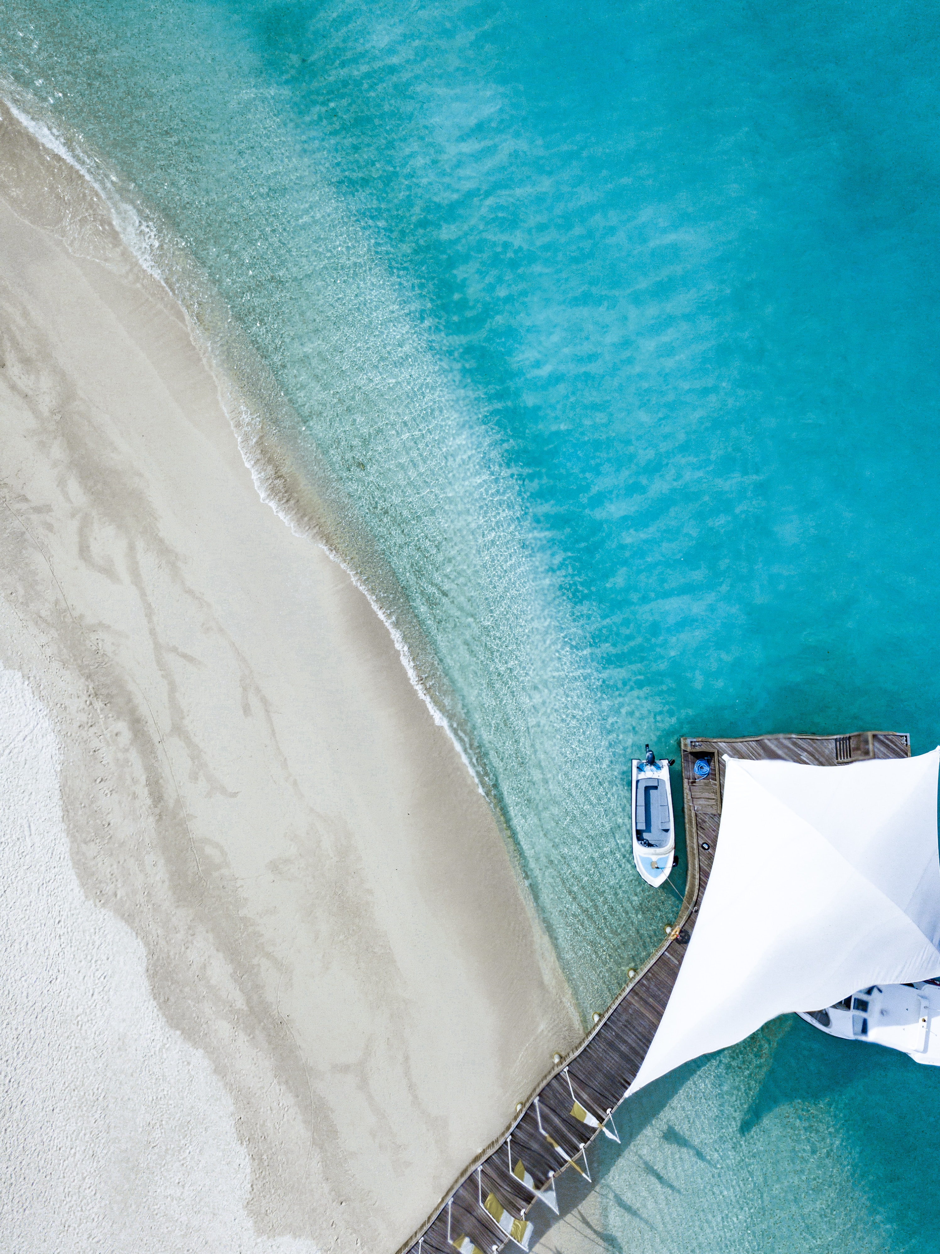 boat, nature, view from above, pier Full HD