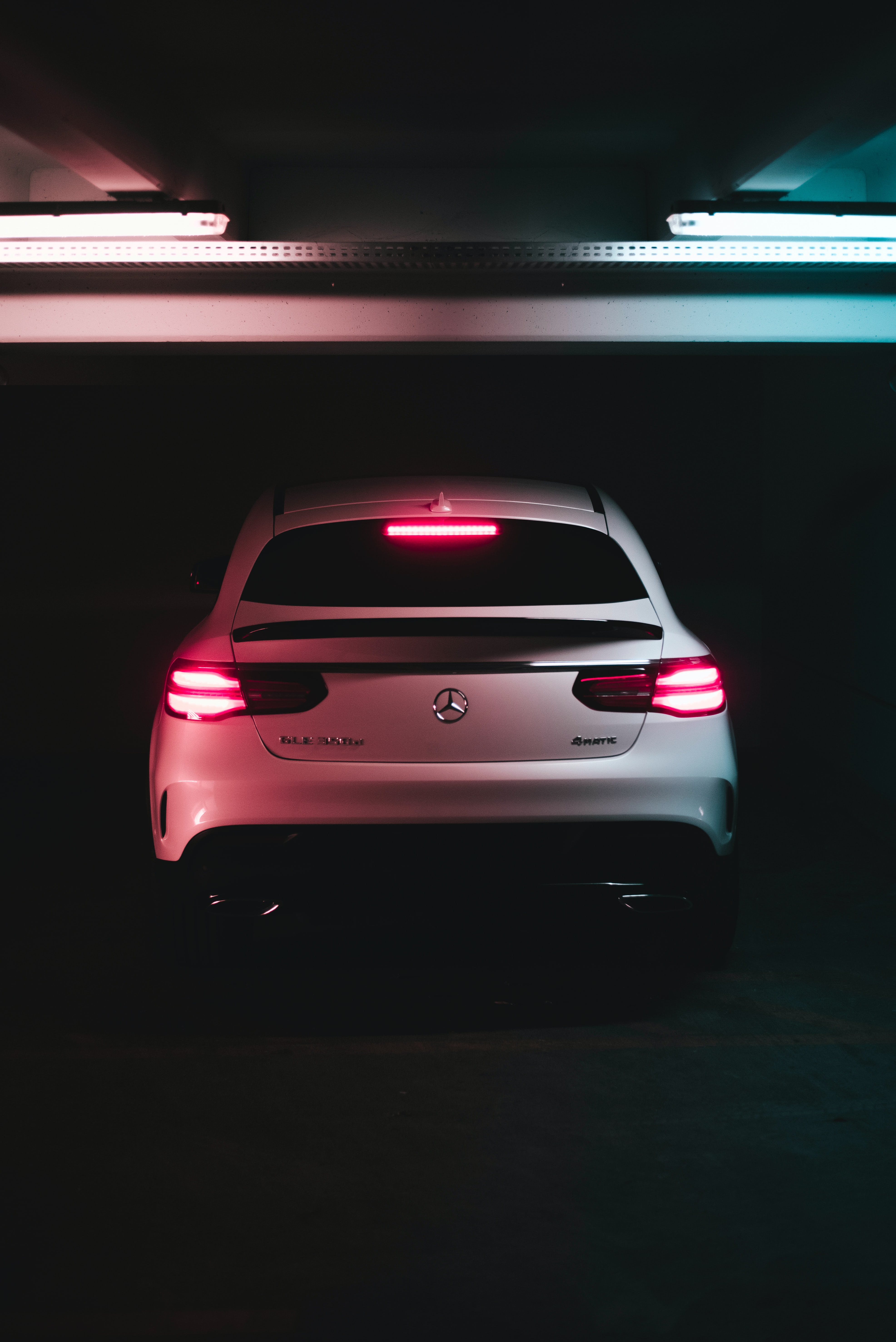 cars, lights, back view, rear view, mercedes benz gle 350d, mercedes, headlights wallpaper for mobile