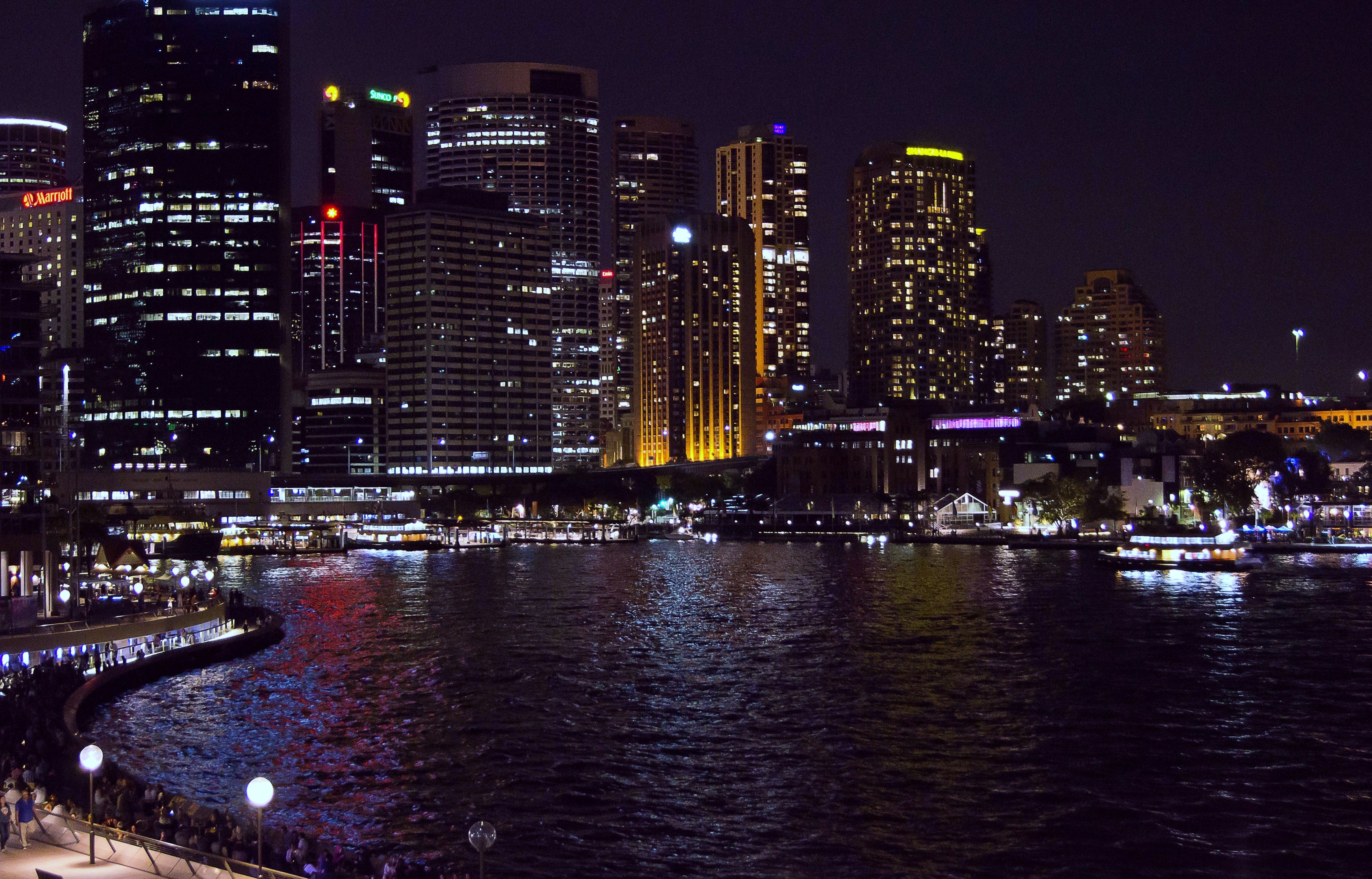 Laden Sie das Städte, Übernachtung, Sydney, Australien-Bild kostenlos auf Ihren PC-Desktop herunter