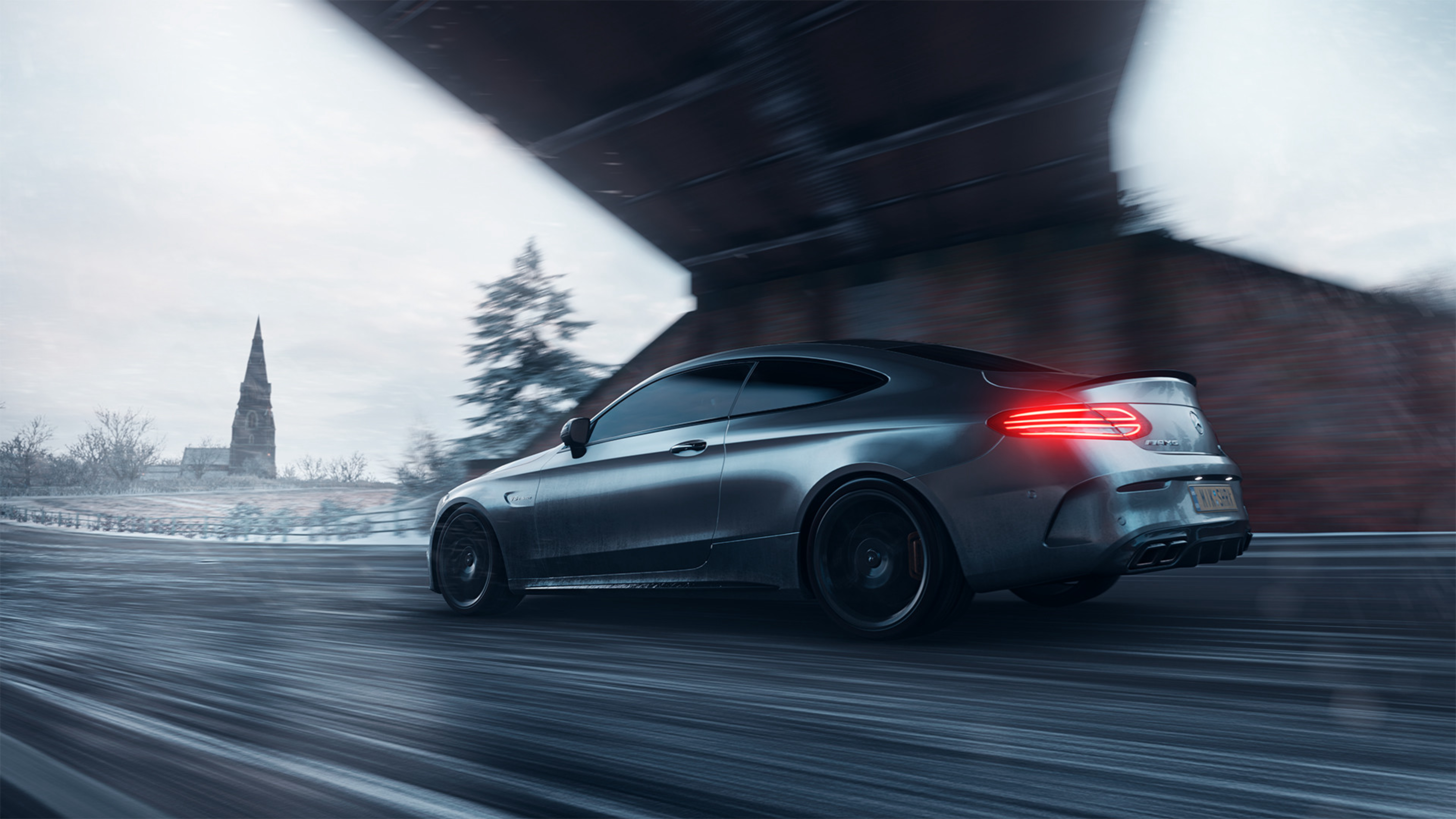 Phone Background Full HD speed, mercedes amg c63s, cars, side view