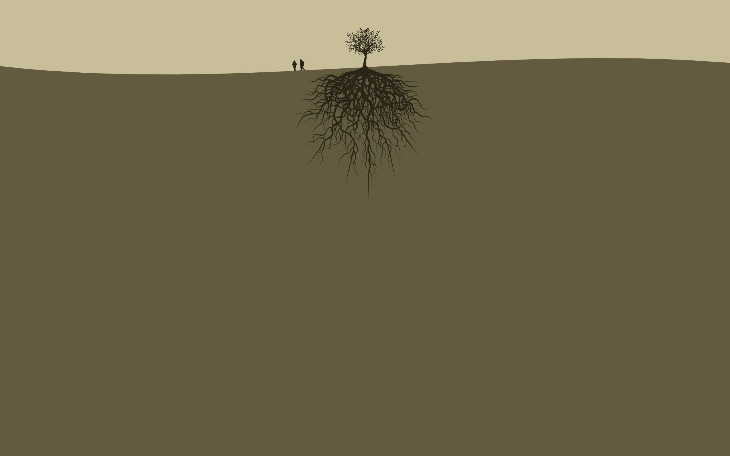 earth, couple, people, wood, pair, tree, minimalism, land, roots, two