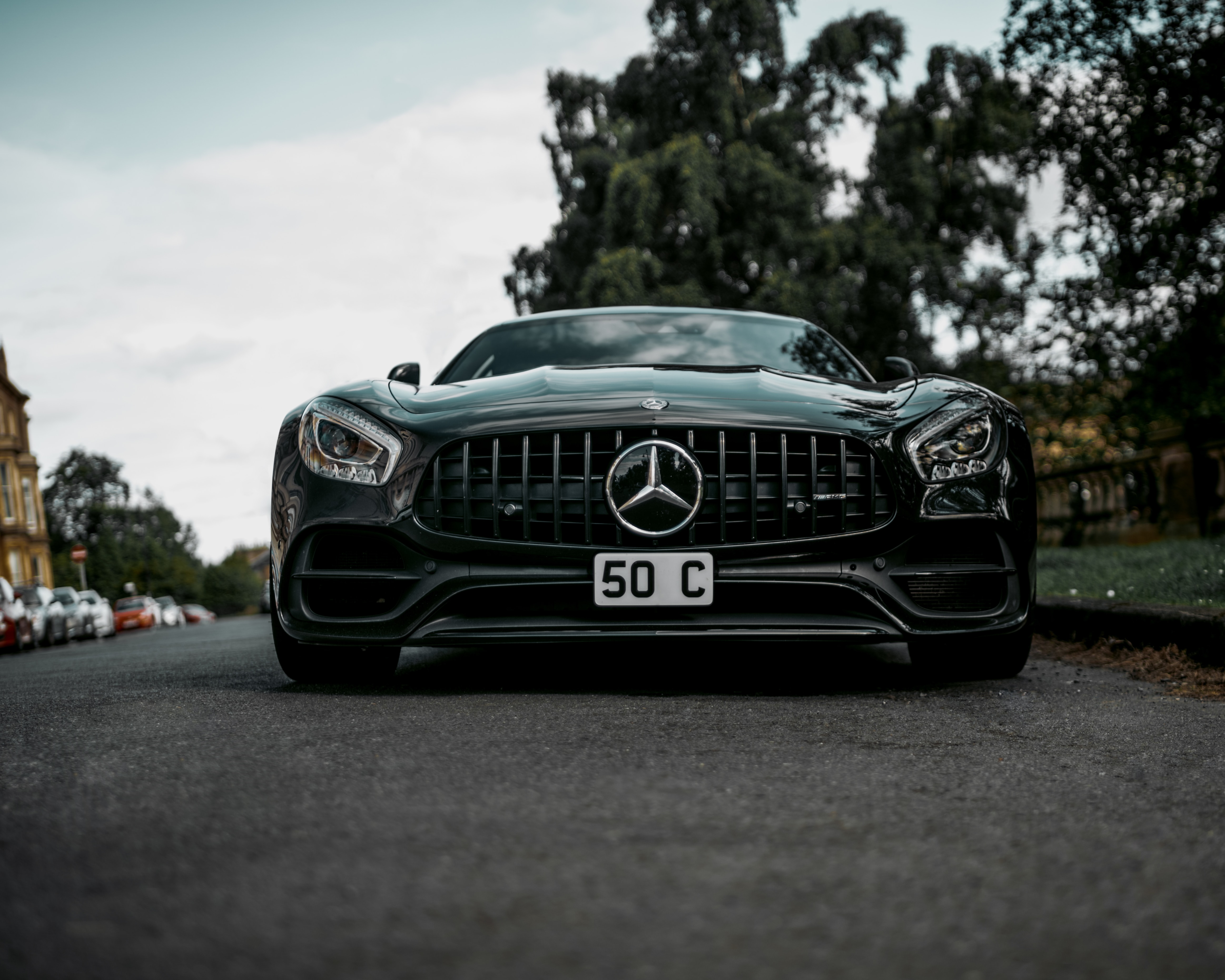 131811 download wallpaper sports, cars, black, car, front view, machine, sports car, mercedes-benz, mercedes screensavers and pictures for free