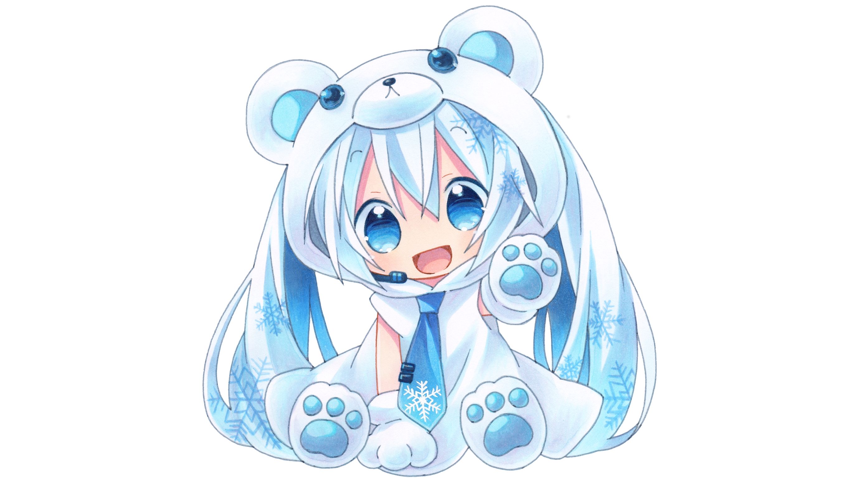 hatsune miku, anime, vocaloid, blue hair, chibi, cute, hood, teddy bear, twintails cell phone wallpapers