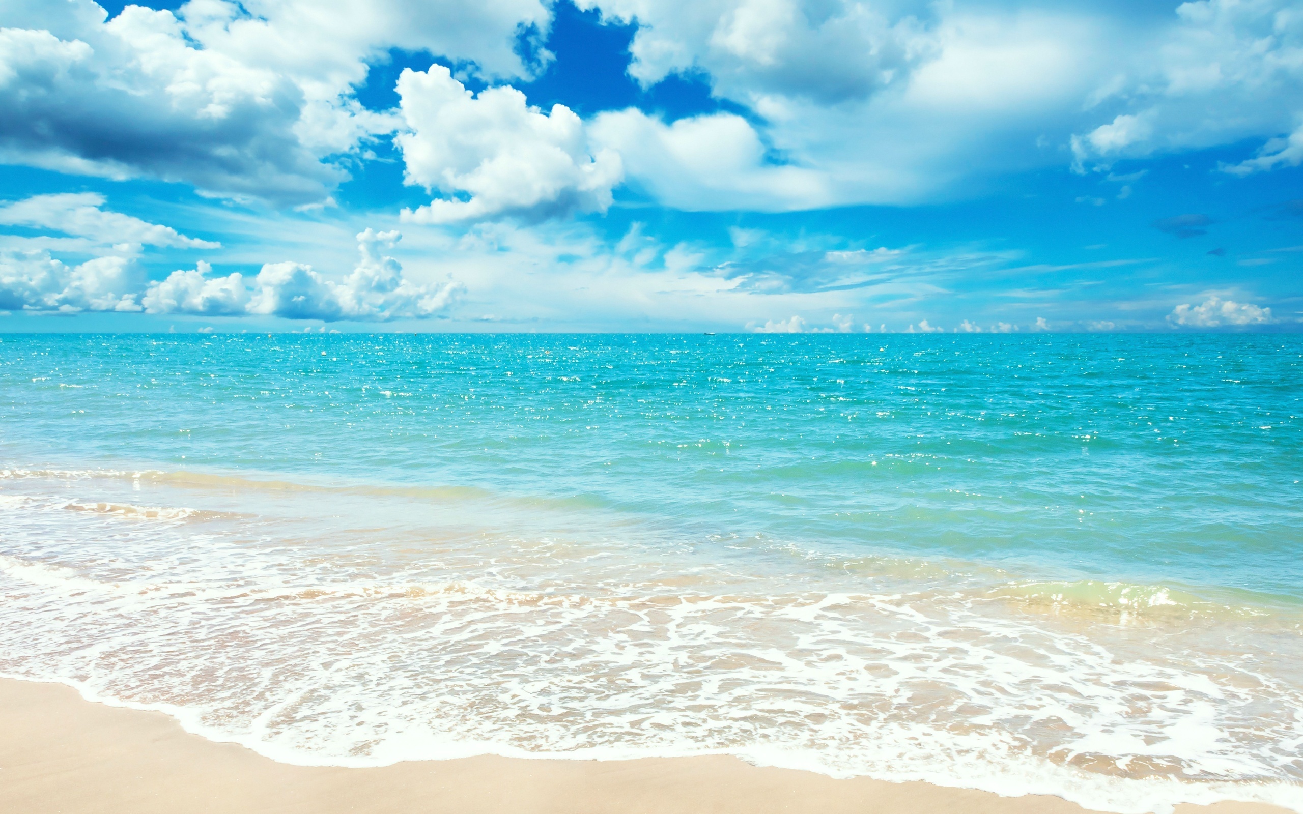 HD wallpaper sea, beach, sky, landscape, clouds, turquoise