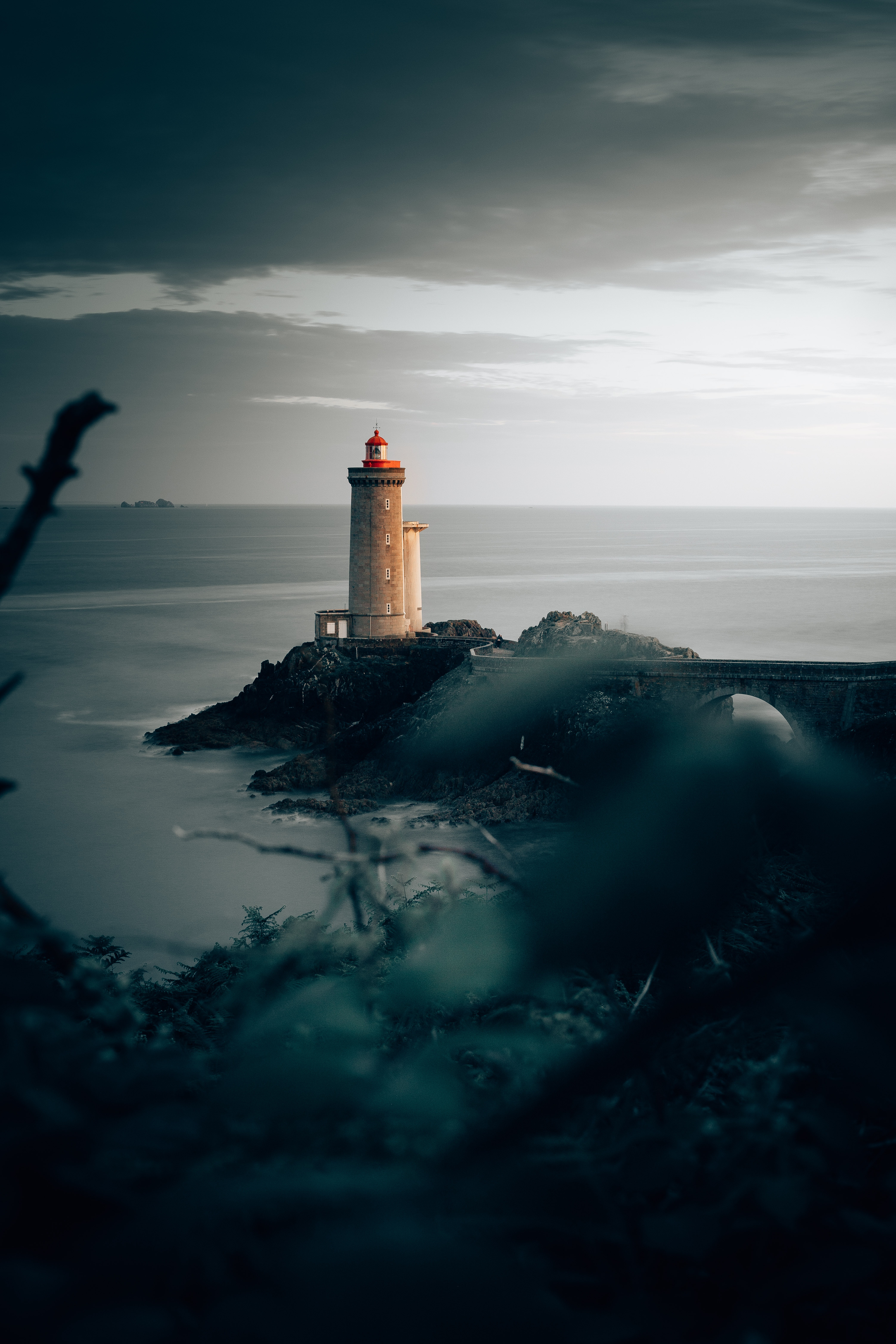 sea, lighthouse, nature, horizon HD Phone wallpaper