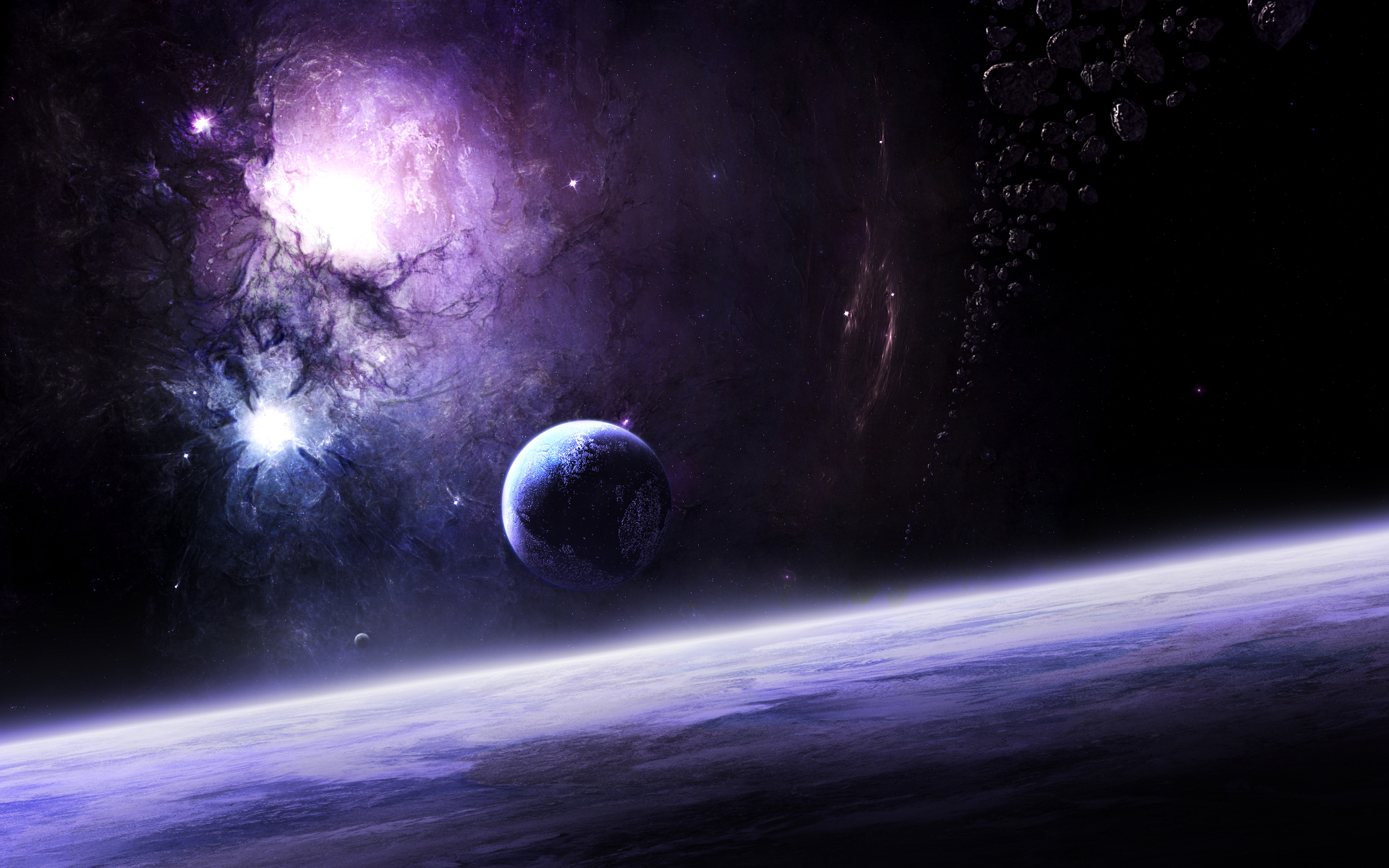 161502 скачать обои научная фантастика, планета, пространство, облака, пурпурный - заставки и картинки бесплатно