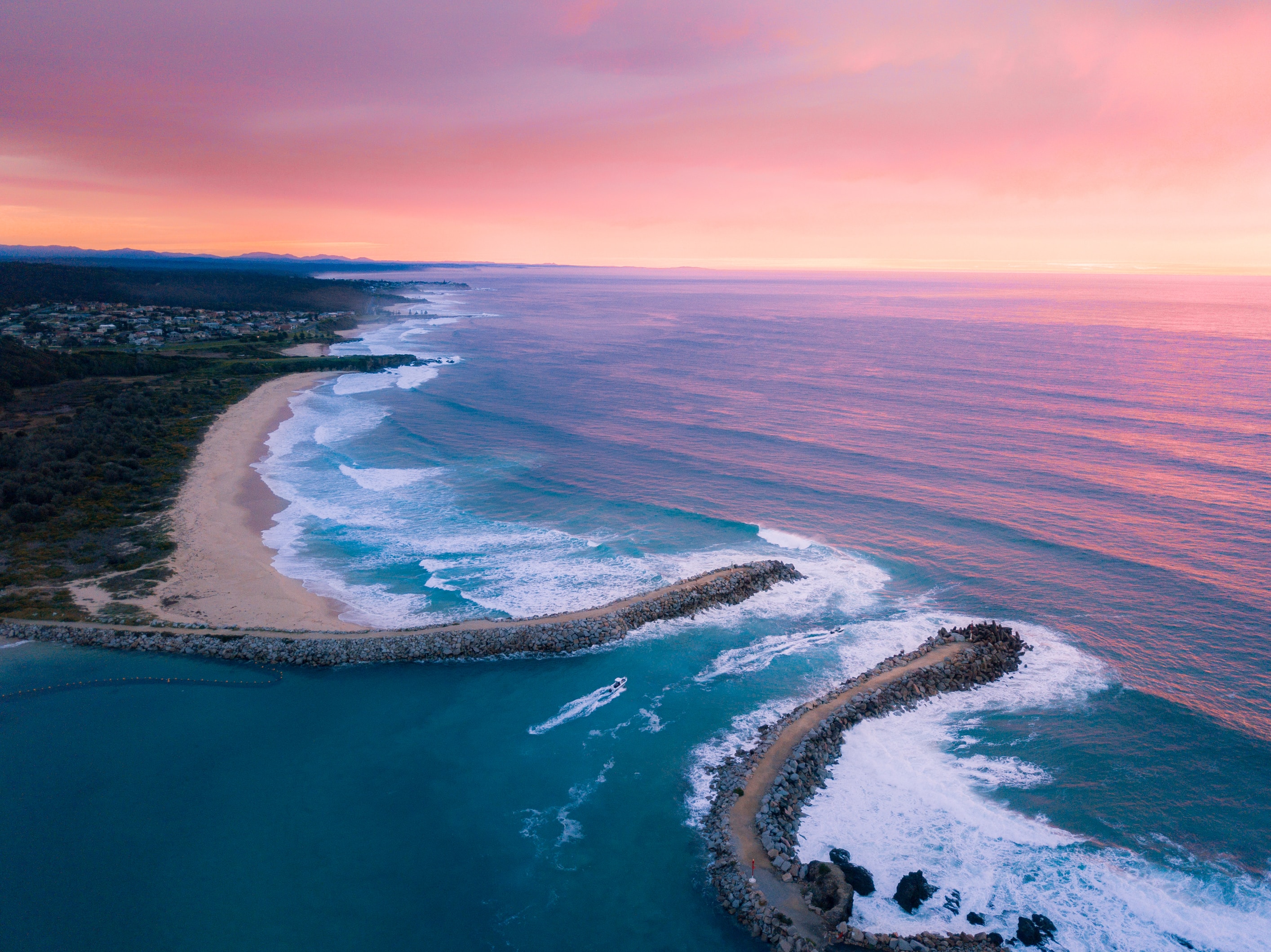 Laden Sie das Blick Von Oben, Natur, Sunset, Küste, Ozean, Mündung, Die Bucht-Bild kostenlos auf Ihren PC-Desktop herunter