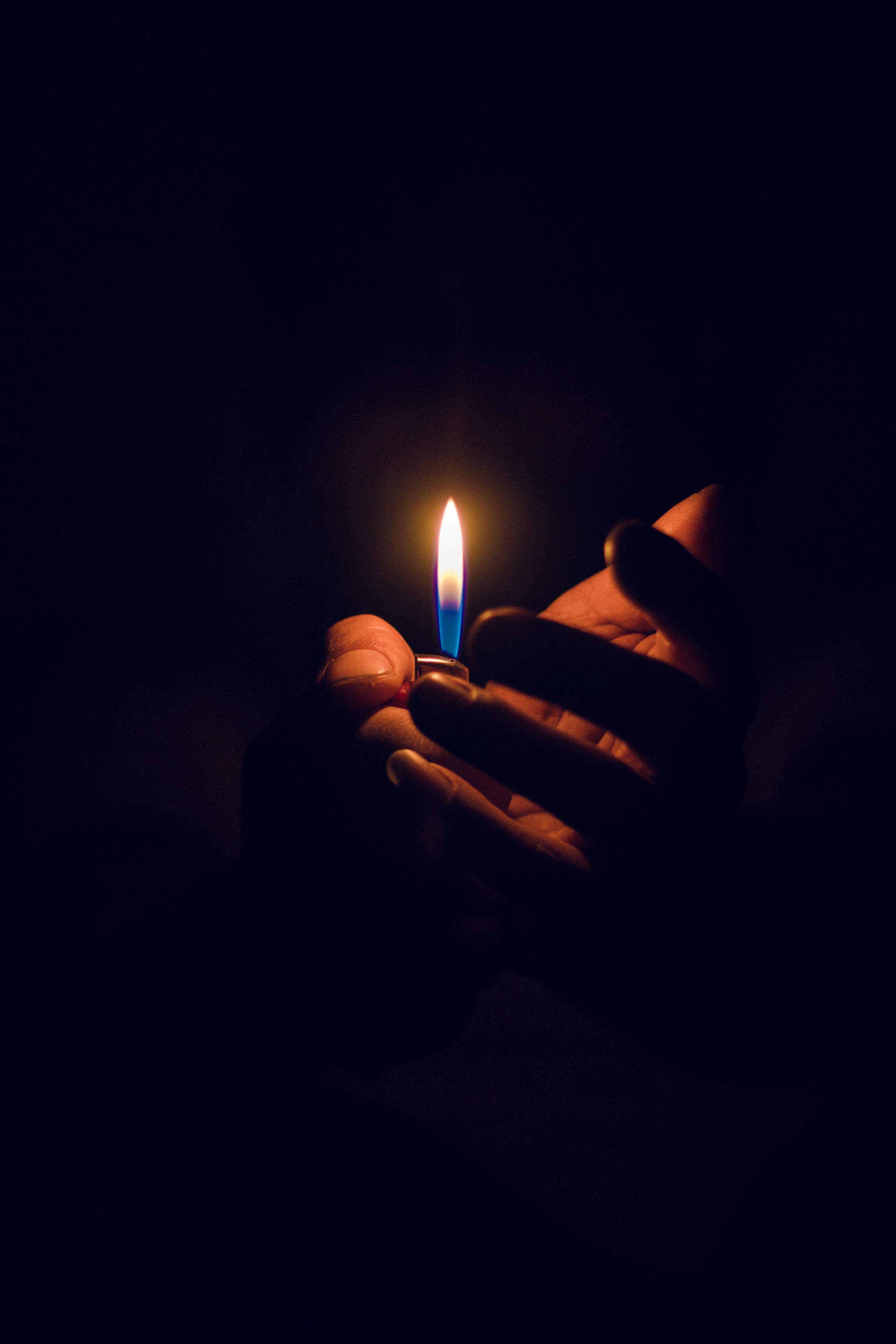 hand, dark, flame, candle Full HD
