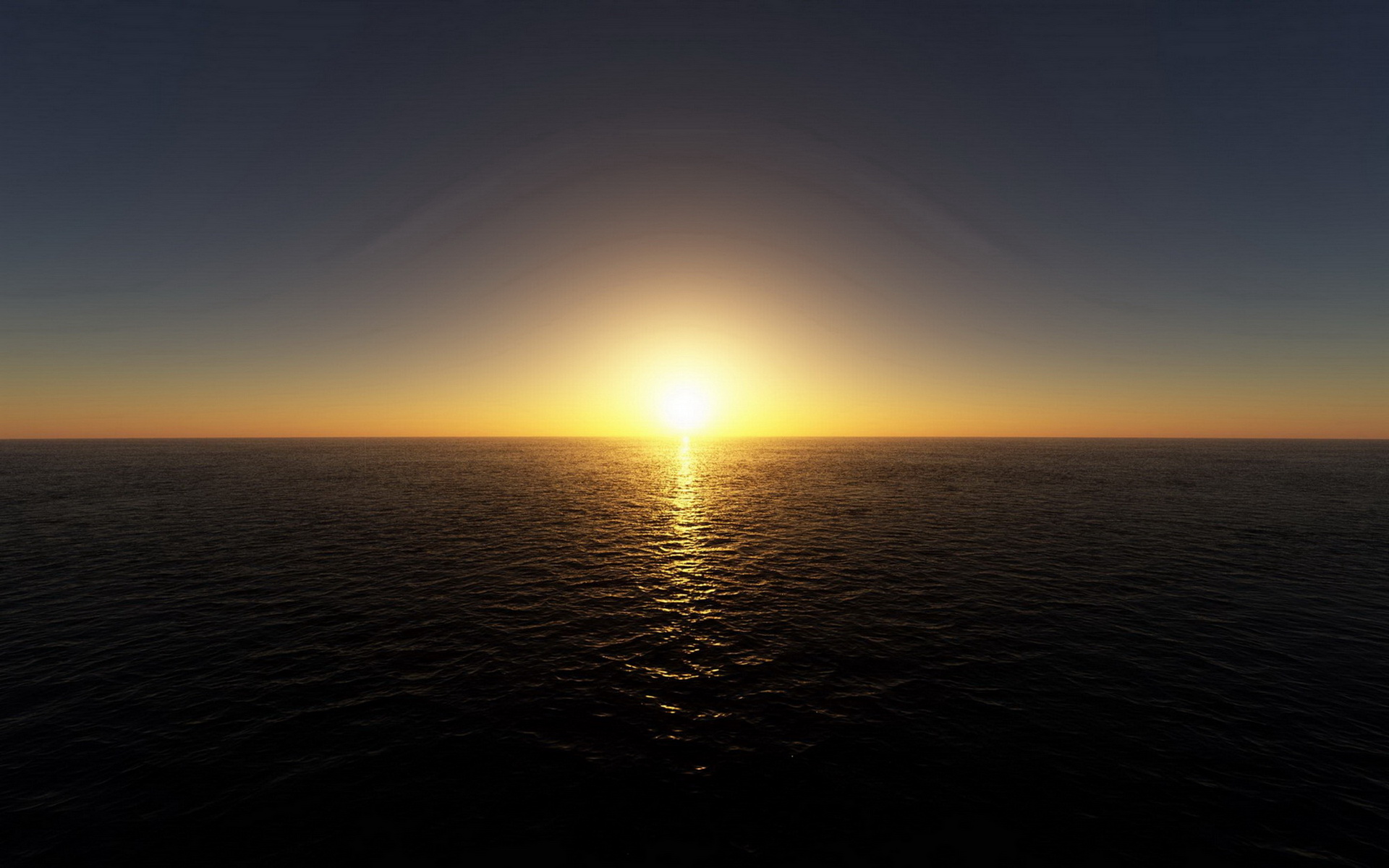 Заход солнца в море