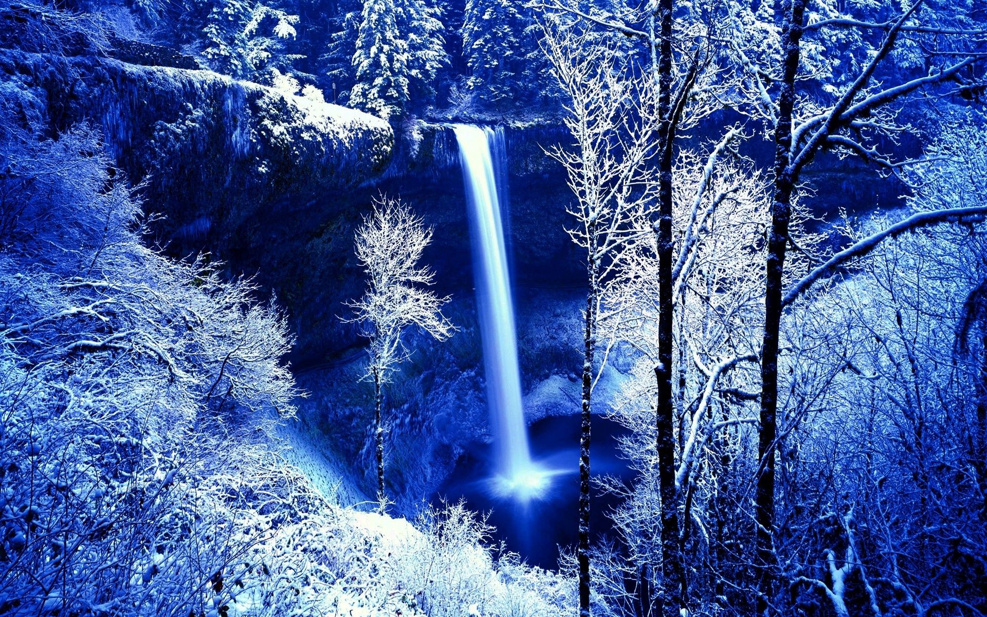 Laden Sie das Wasserfall, Winter, Natur, Bäume, Schnee, Felsen, Rock, Farbe, Farben, Frost, Rauhreif, Düster, Düsteren, Kalt-Bild kostenlos auf Ihren PC-Desktop herunter