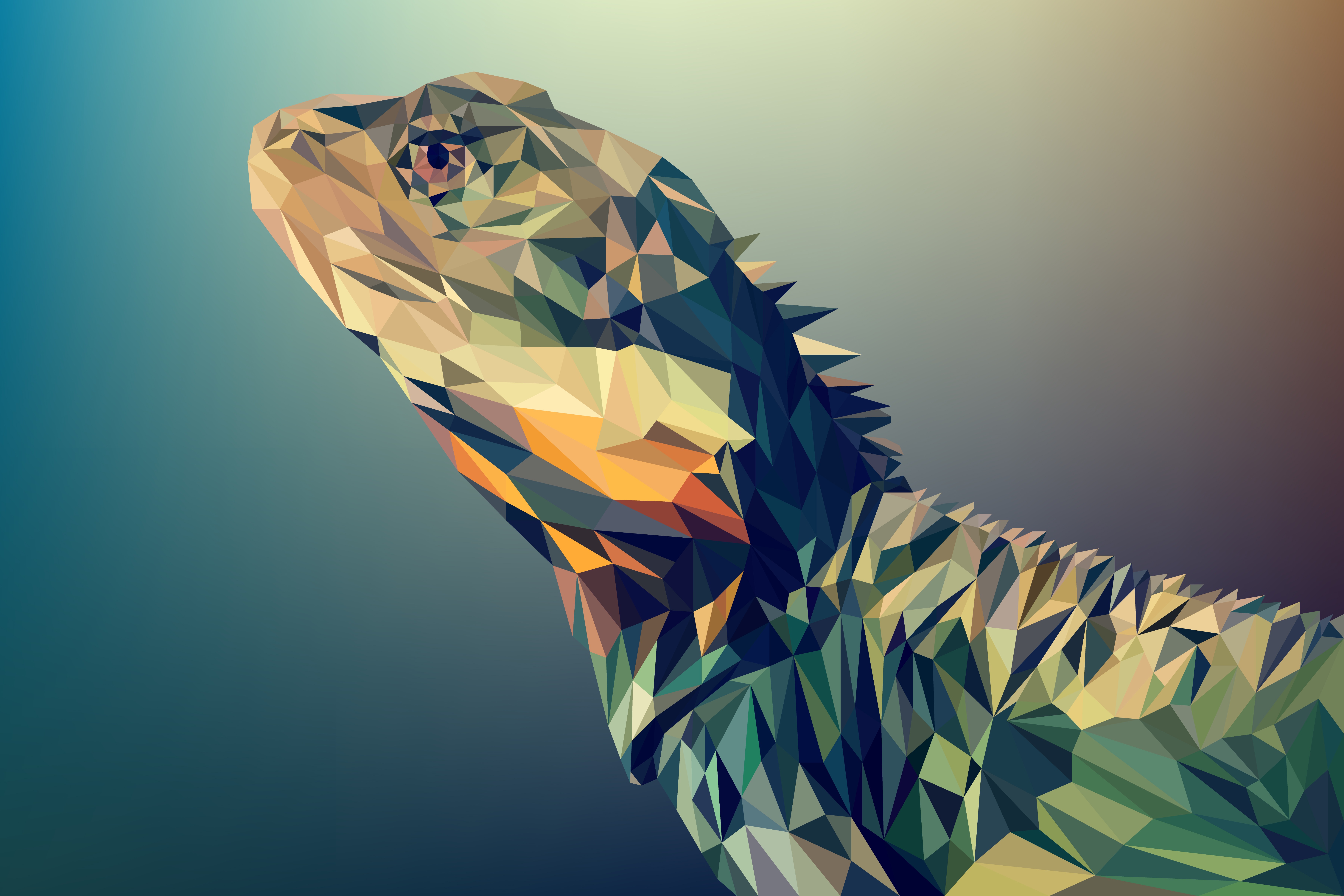 HD desktop wallpaper: Abstract, Lizard, Reptile, Facets, Polygon, Low Poly  download free picture #893832