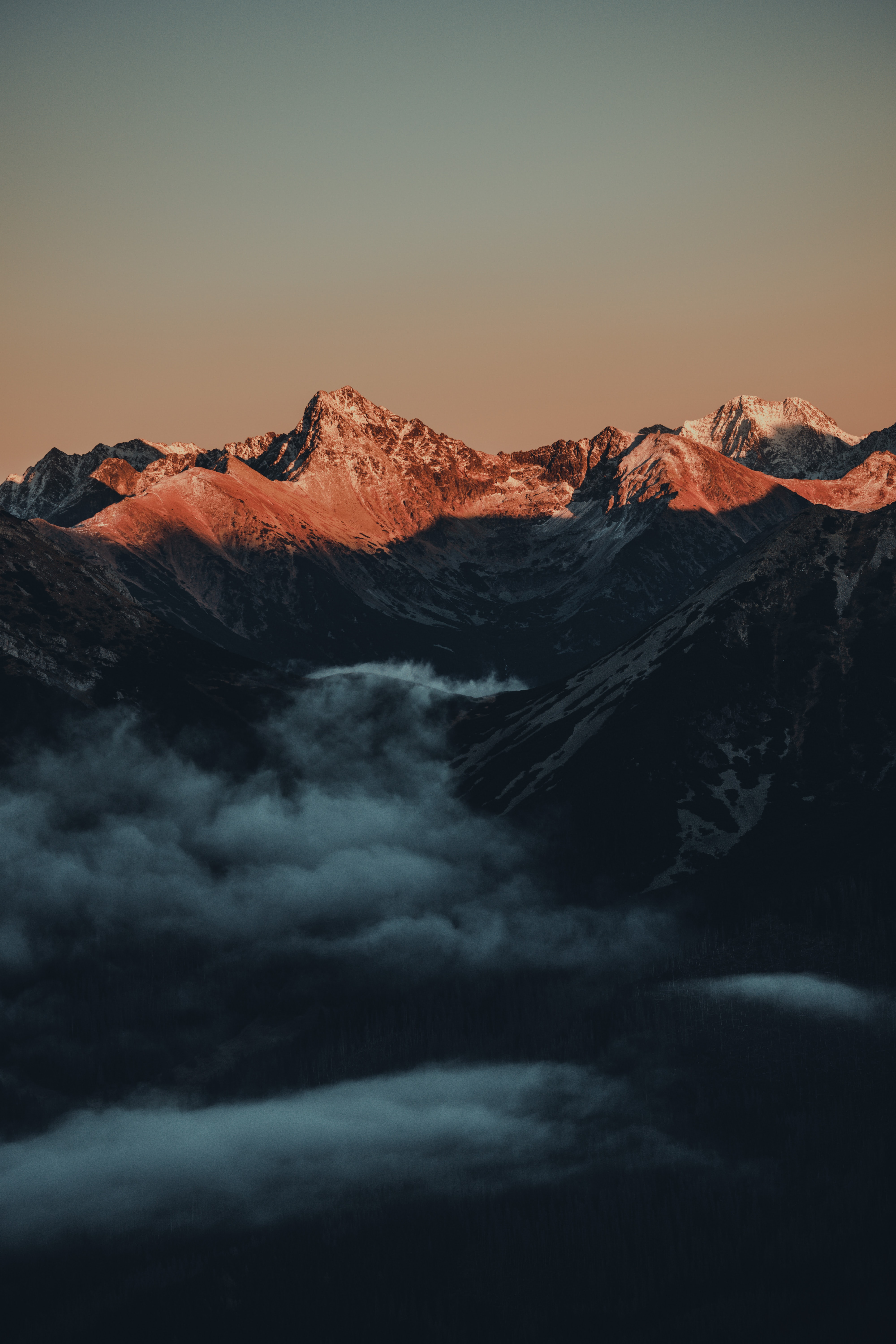 Smartphone Background mountains, landscape, twilight, clouds