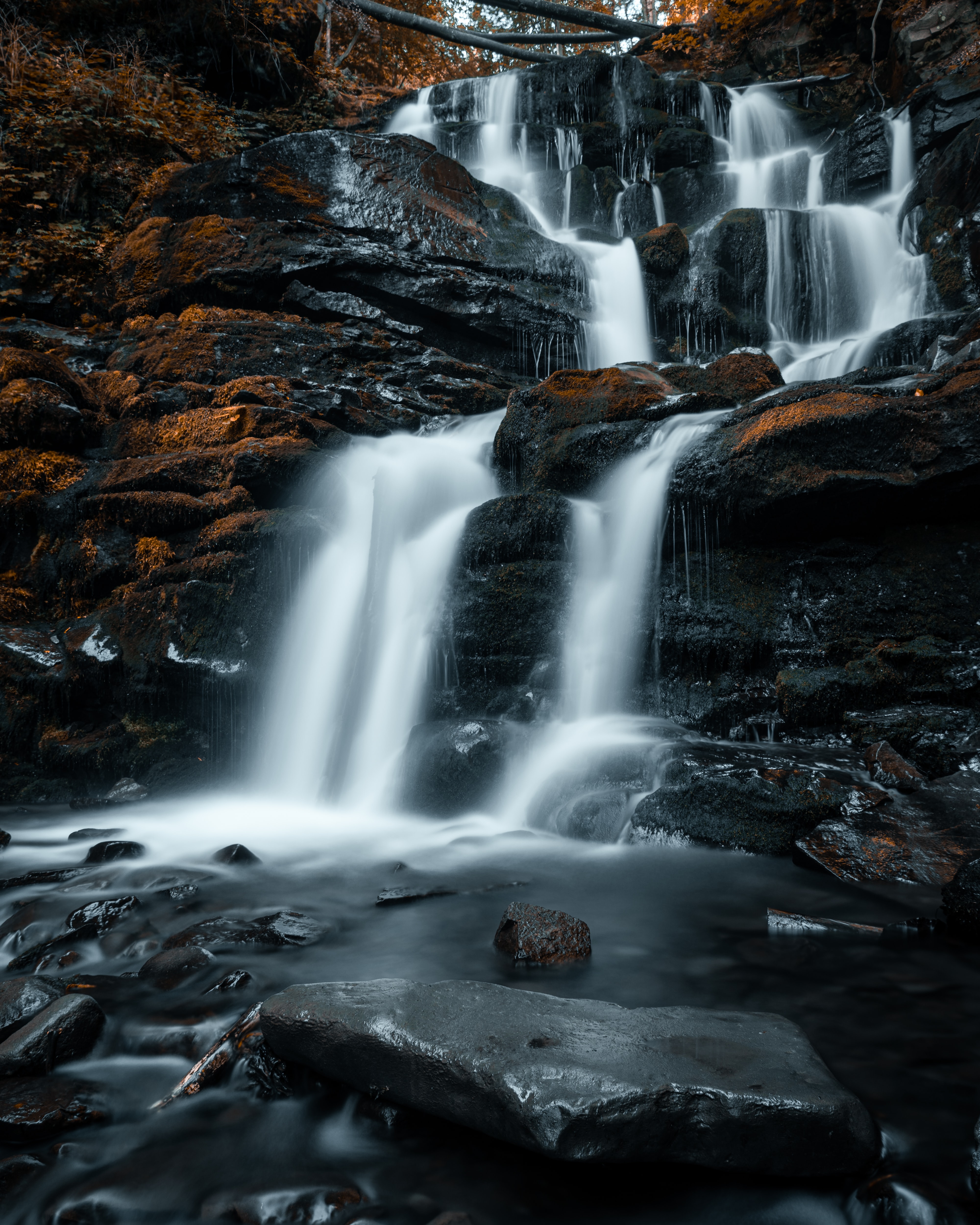 water, nature, stones, rocks, waterfall, spray, flow, stream HD wallpaper