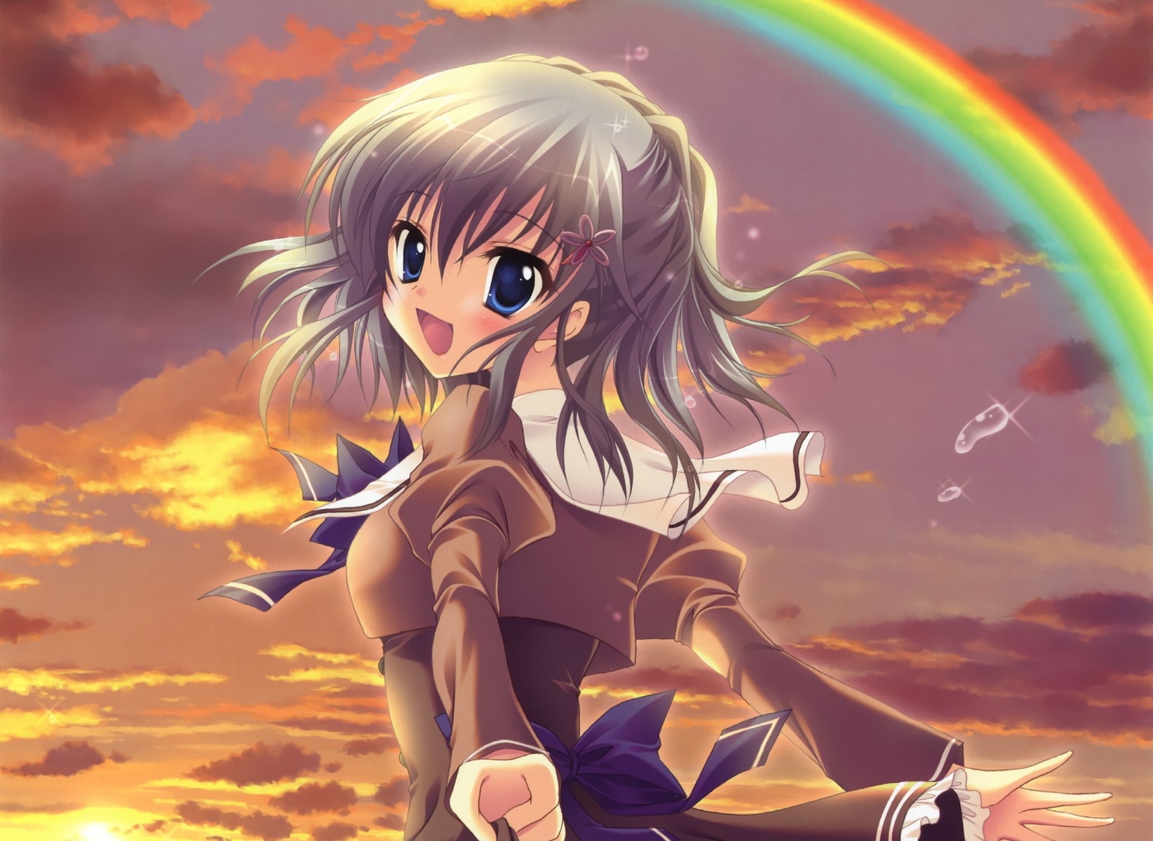 anime, joy, rainbow, smile Lock Screen Images