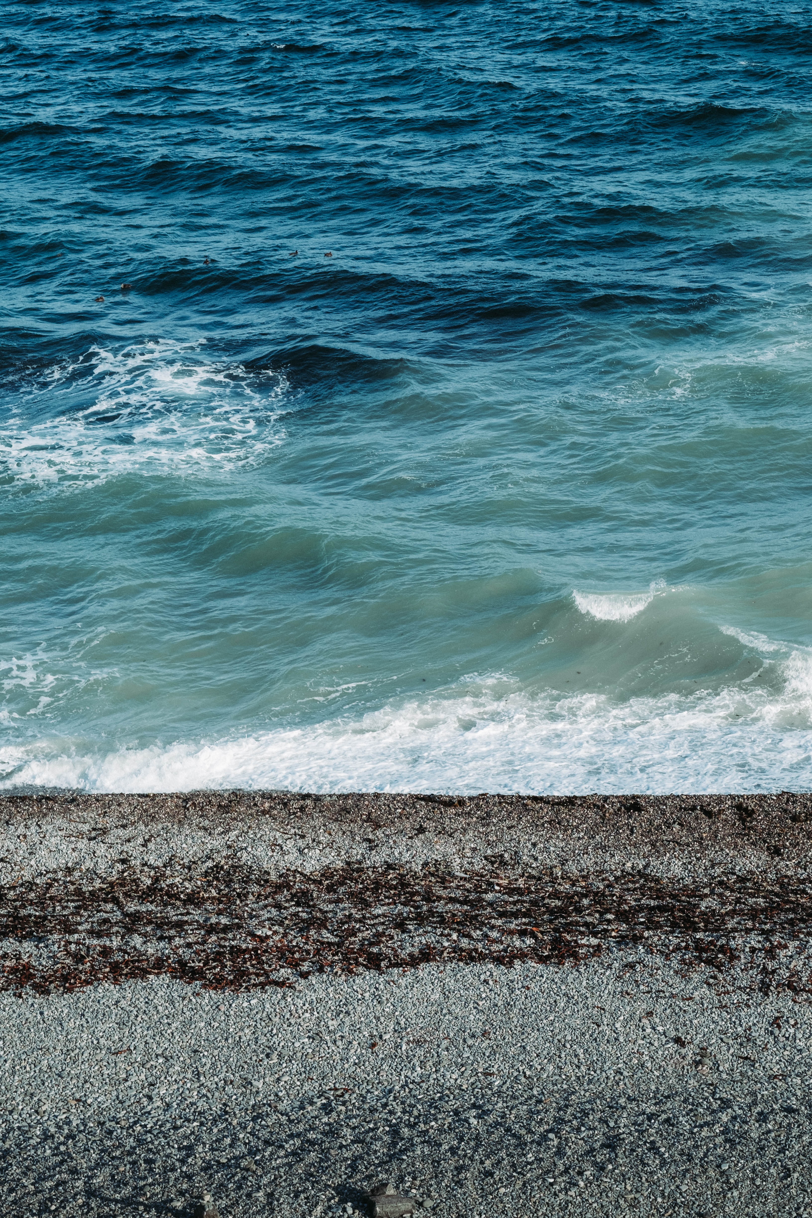 nature, pebble, sea, waves, coast High Definition image