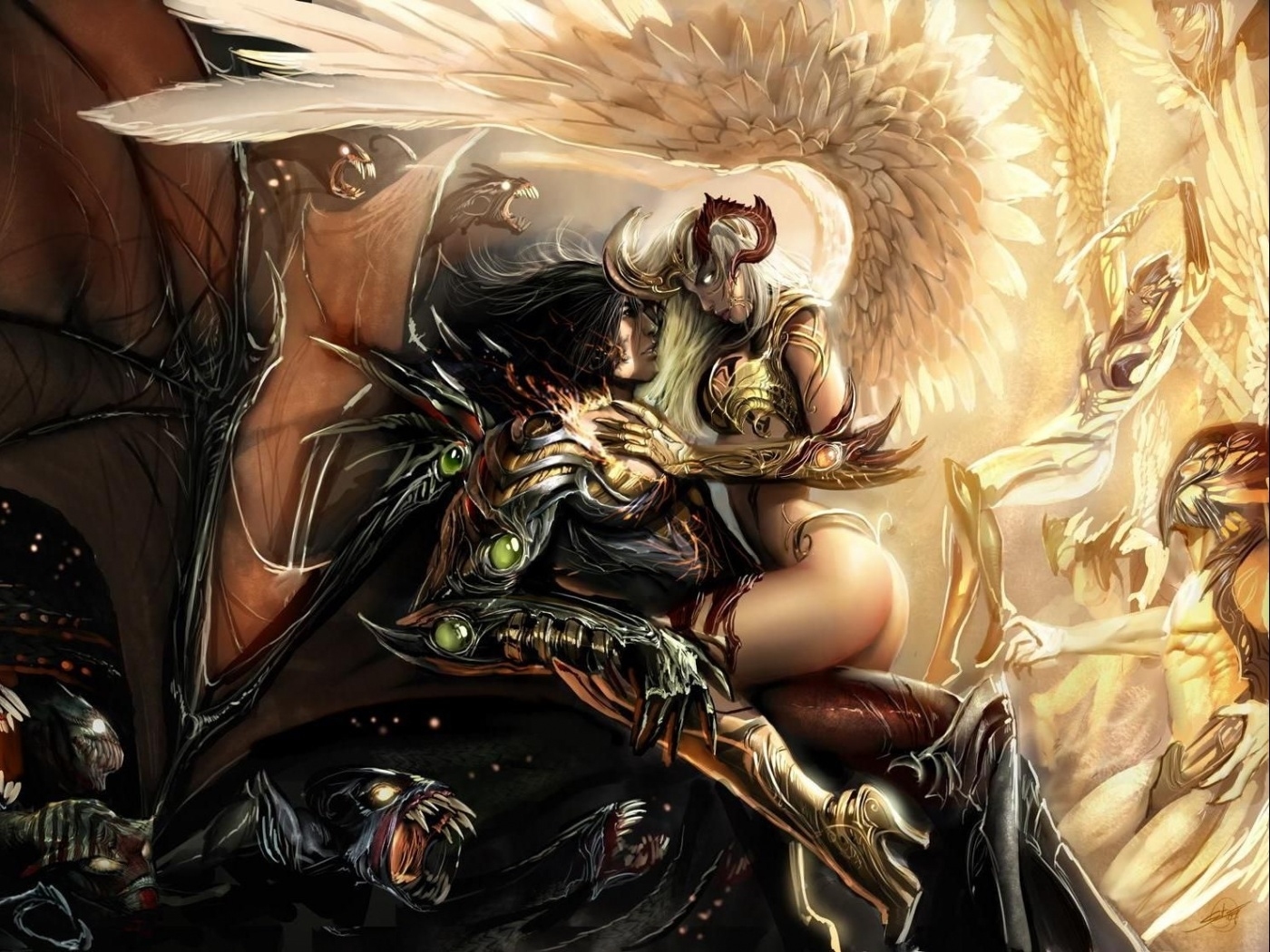 11206 download wallpaper fantasy, angels screensavers and pictures for free