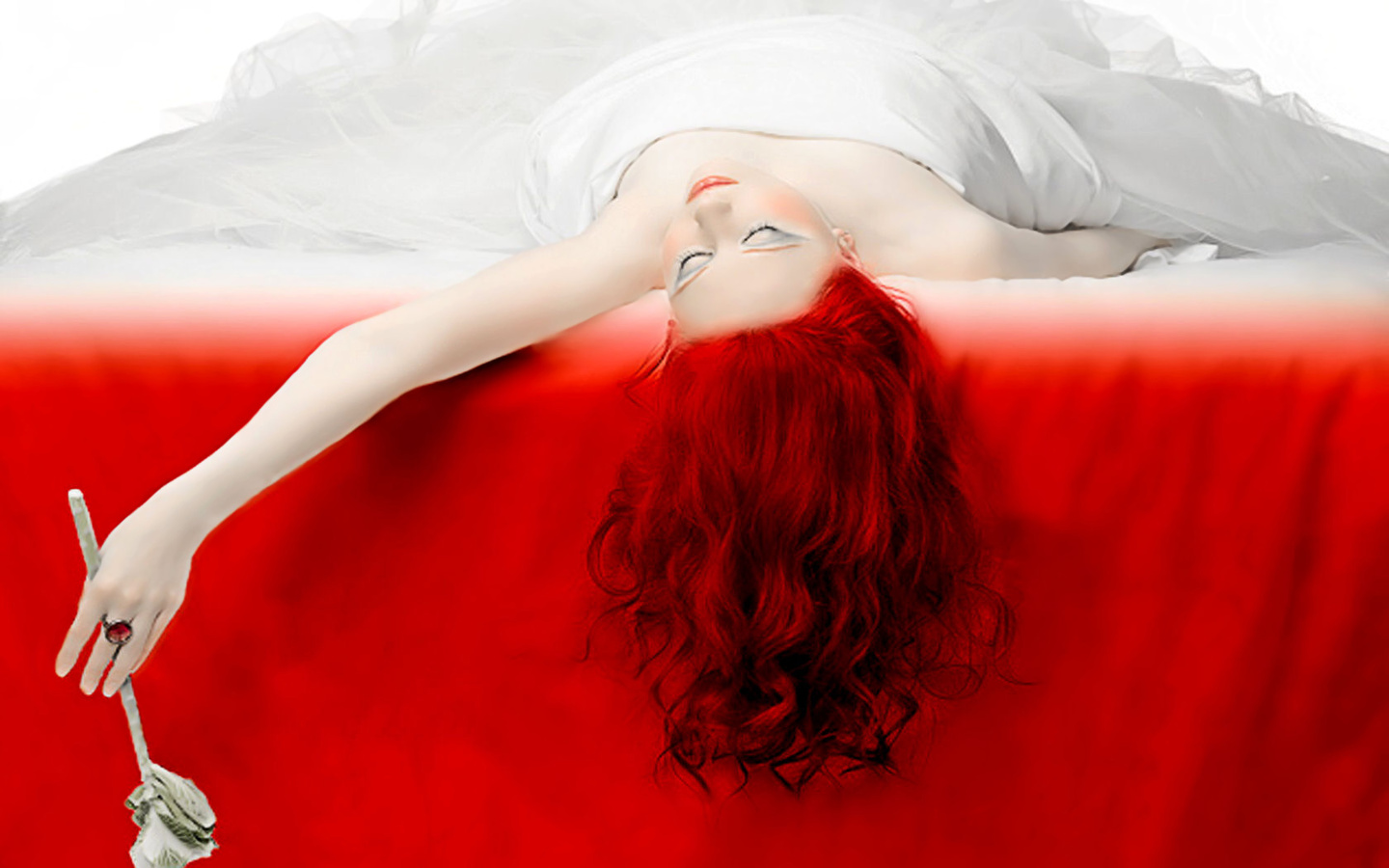 women, red, model HD wallpaper