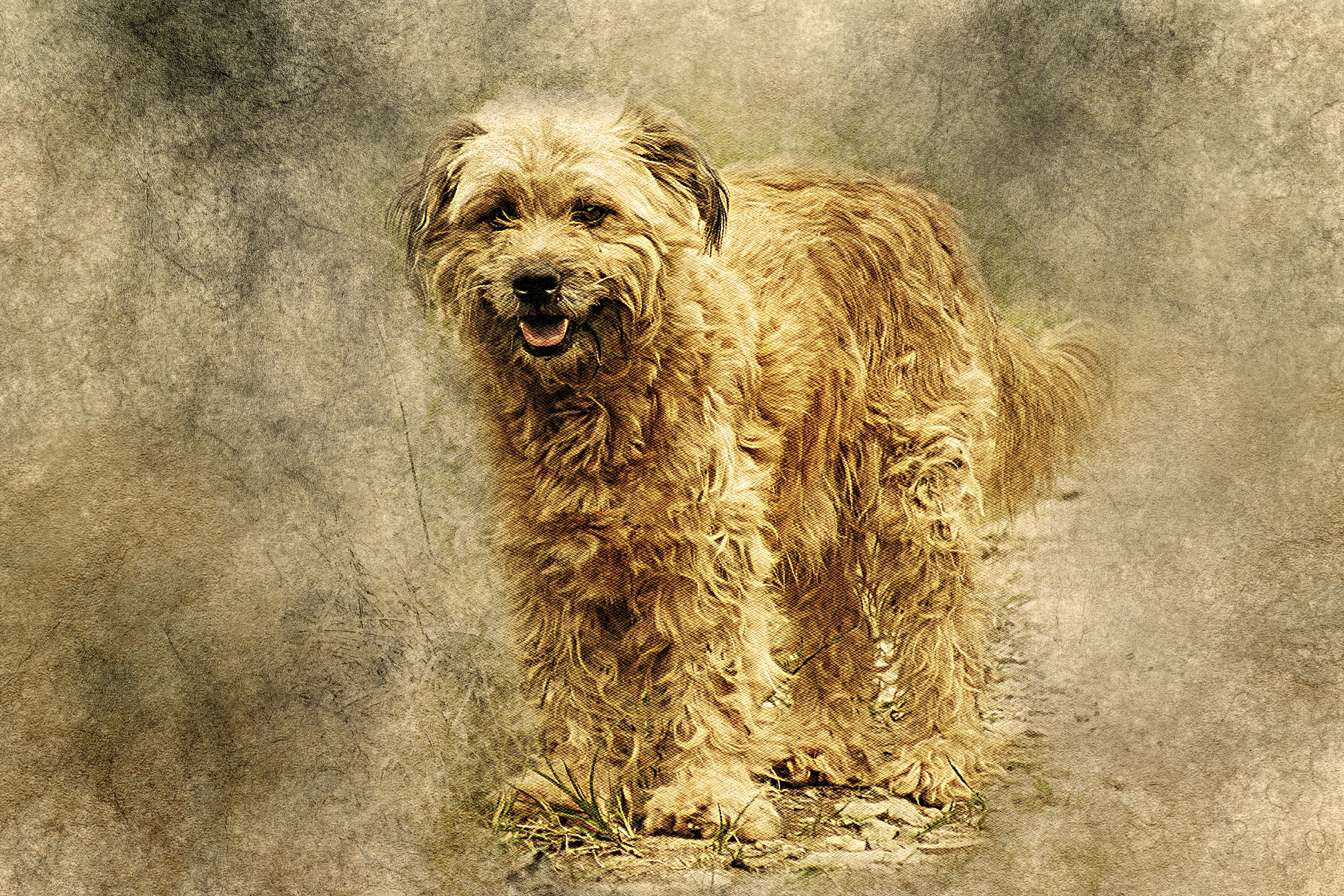 Laden Sie das Tiere, Kunst, Flauschige, Hund-Bild kostenlos auf Ihren PC-Desktop herunter