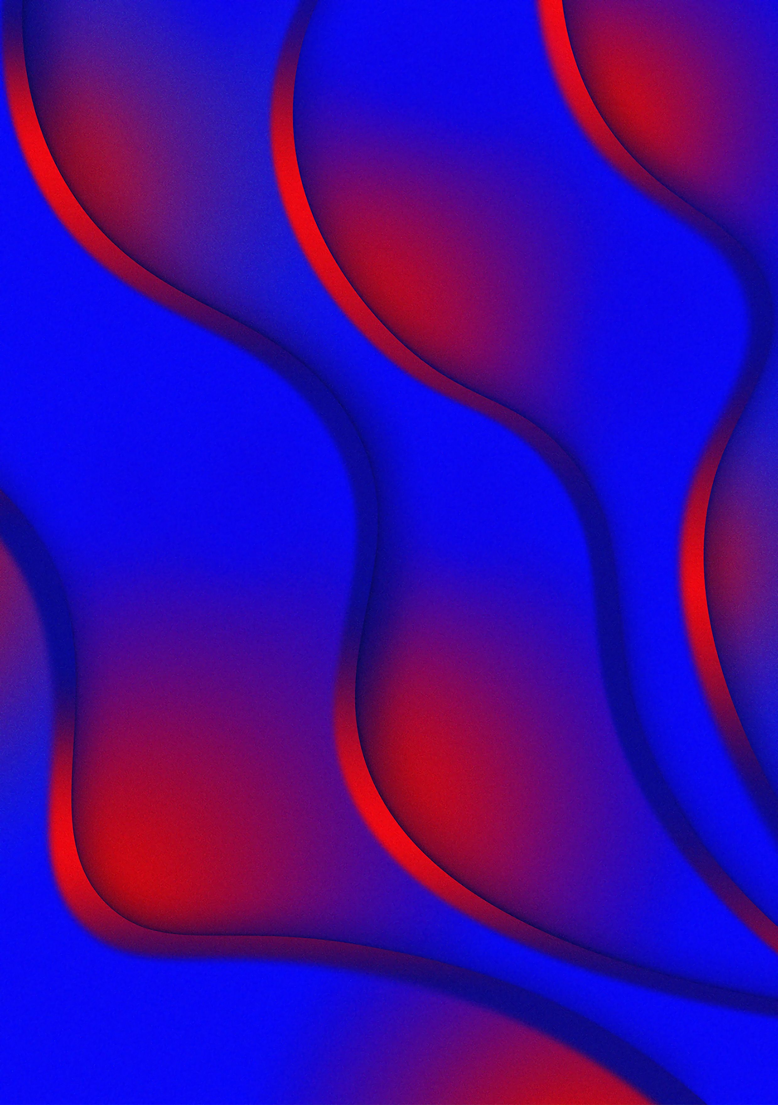 blue, red, texture, textures, wavy, layers, glow HD wallpaper