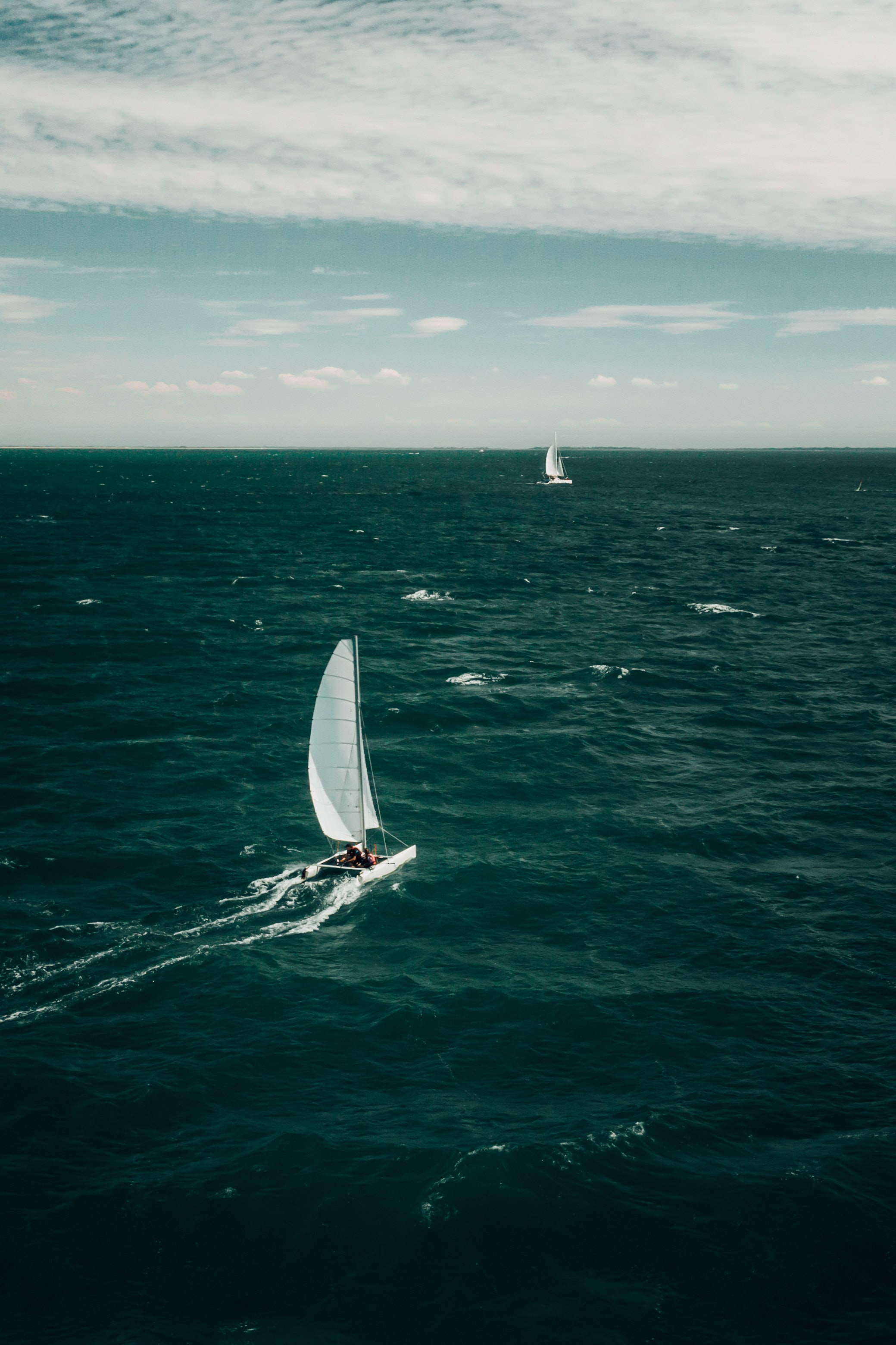 water, sea, horizon, miscellanea, miscellaneous, boat, sailboat, sailfish 1080p