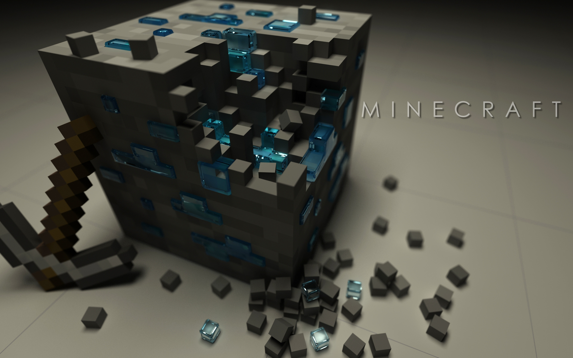 minecraft, video game, ore (minecraft), logo, mojang, pickaxe