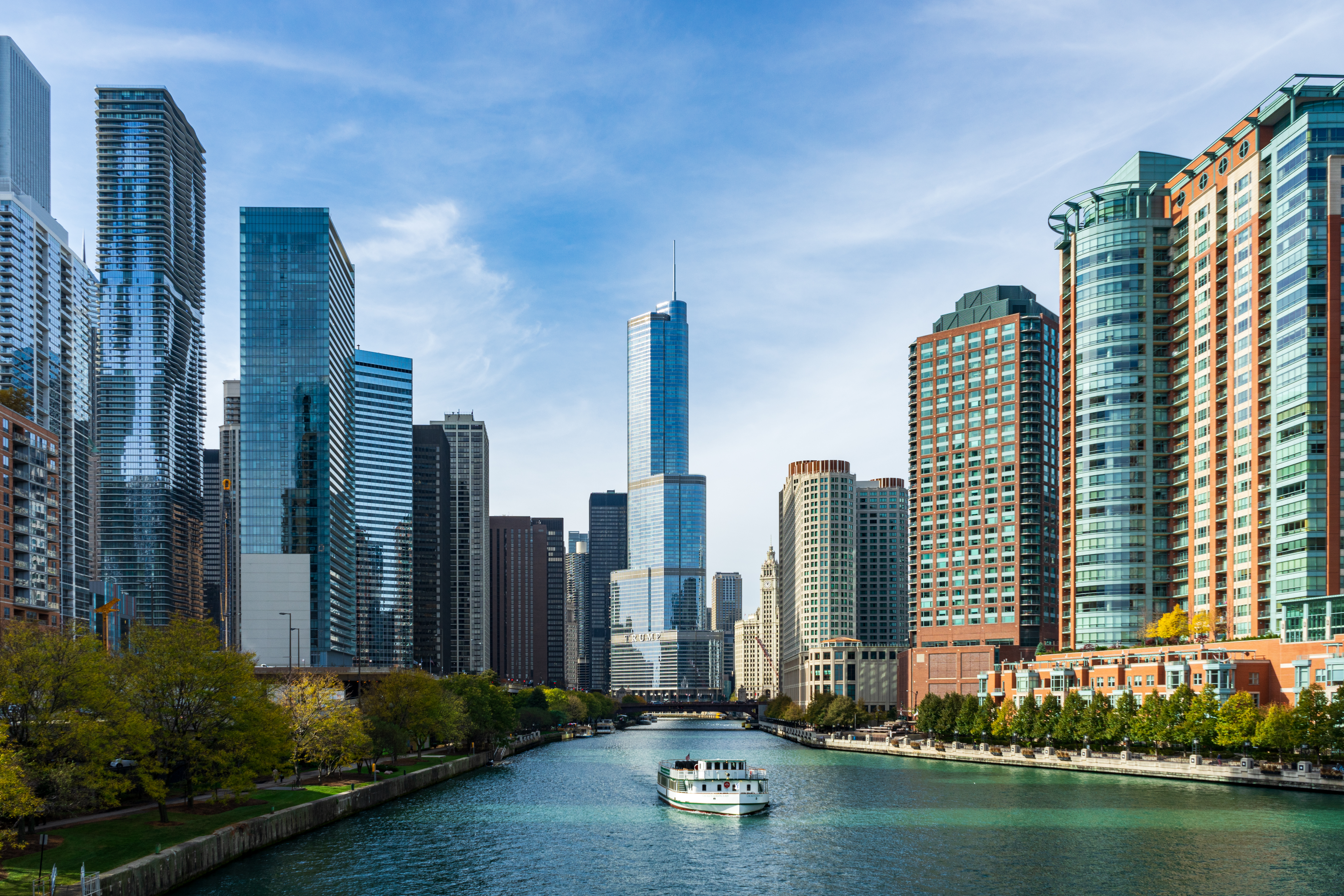 chicago, cities, rivers, usa, city, building, united states