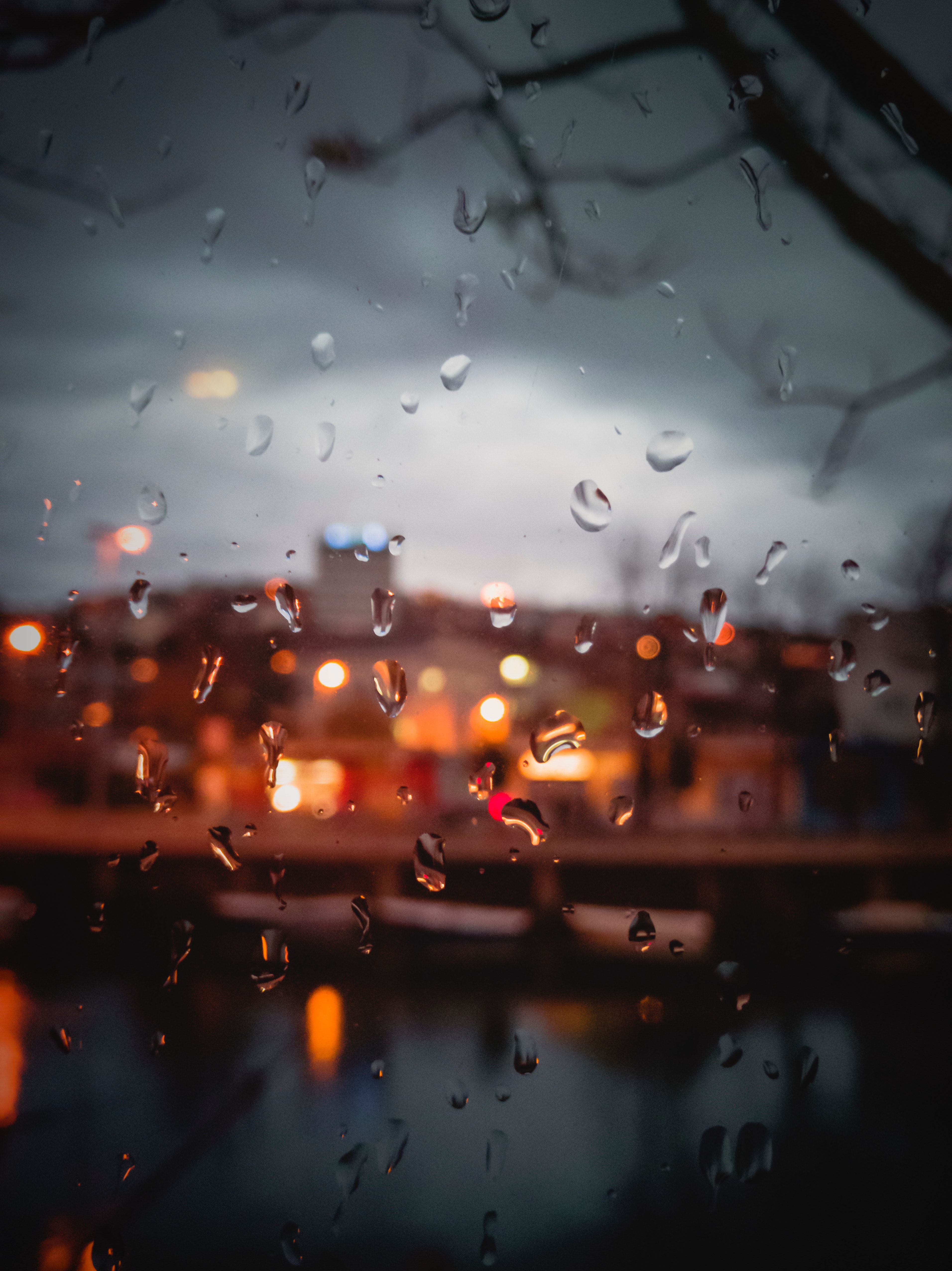 moisture, rain, drops, macro, blur, smooth, glass, window Smartphone Background
